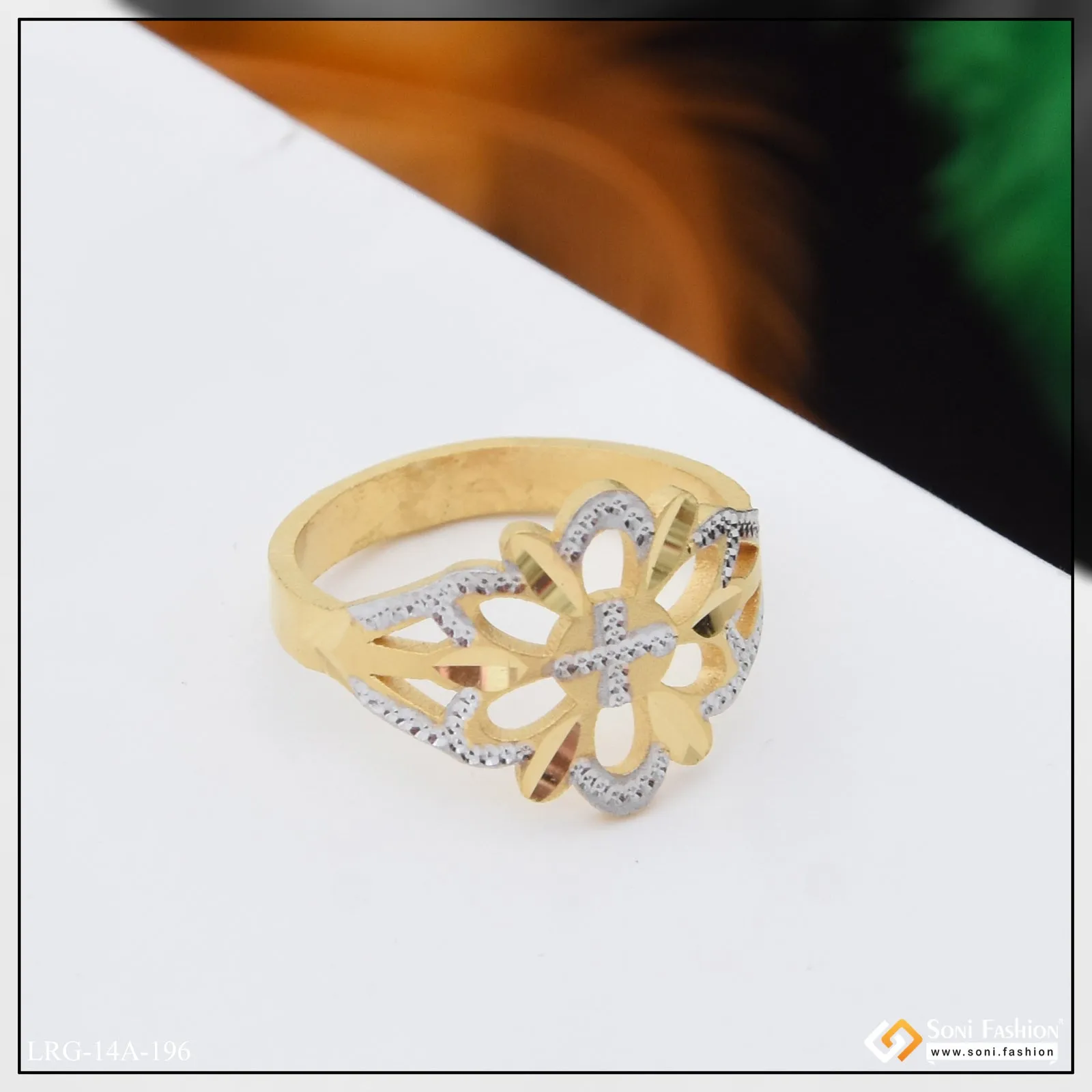 1 Gram Gold Plated Designer Decorative Design Ring for Ladies - Style A196