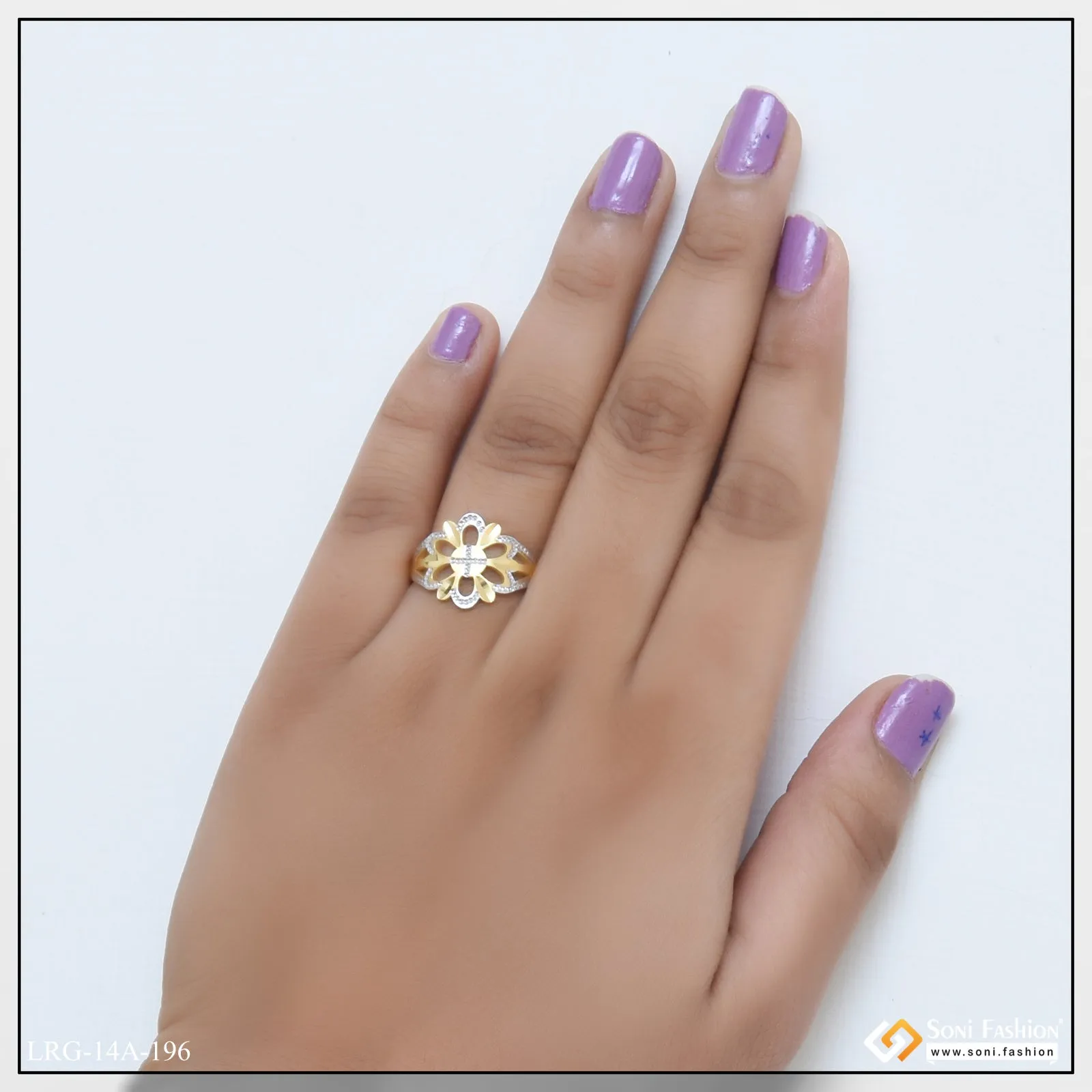 1 Gram Gold Plated Designer Decorative Design Ring for Ladies - Style A196