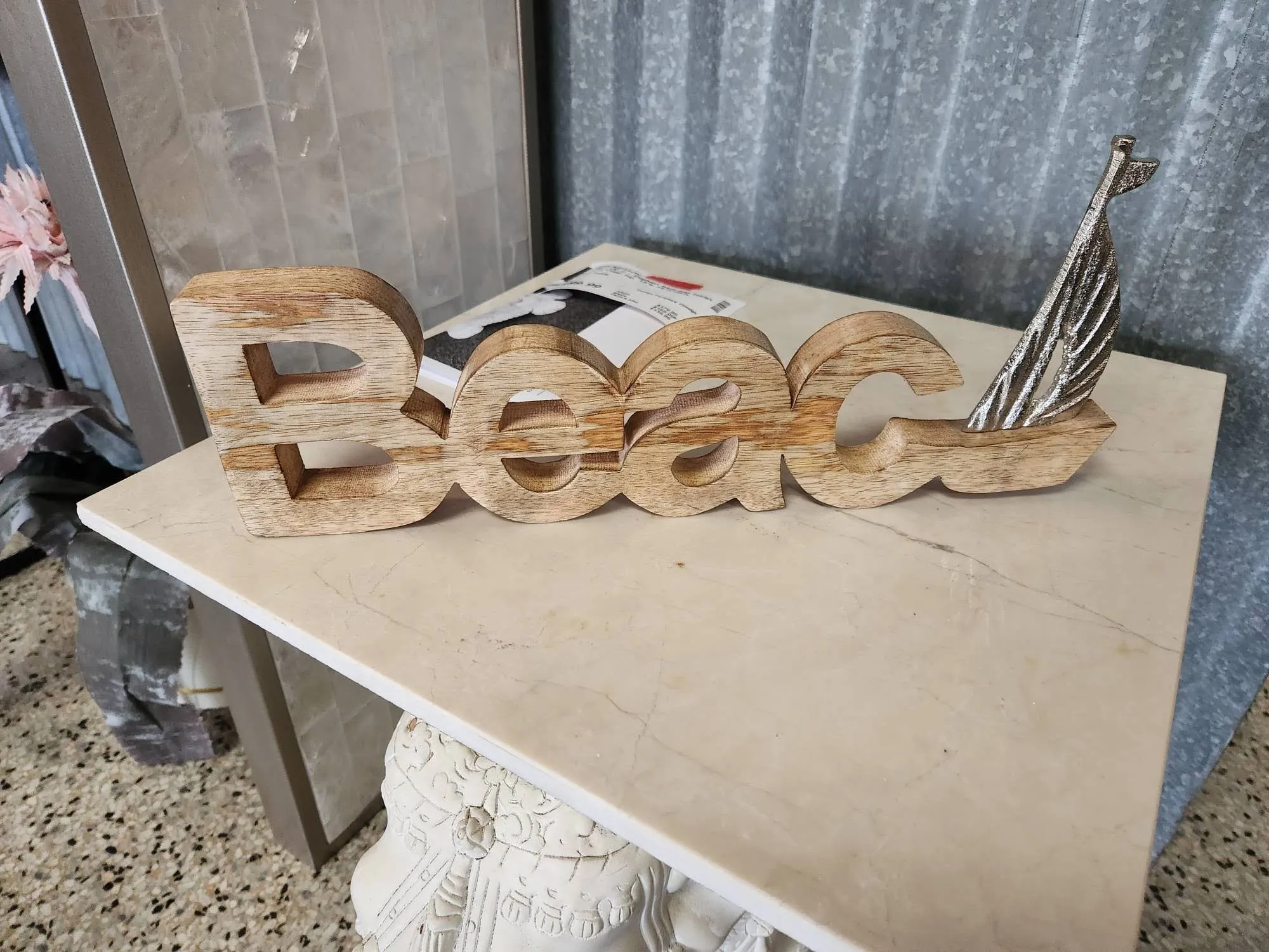 16x4" Beach Sign Wall Art