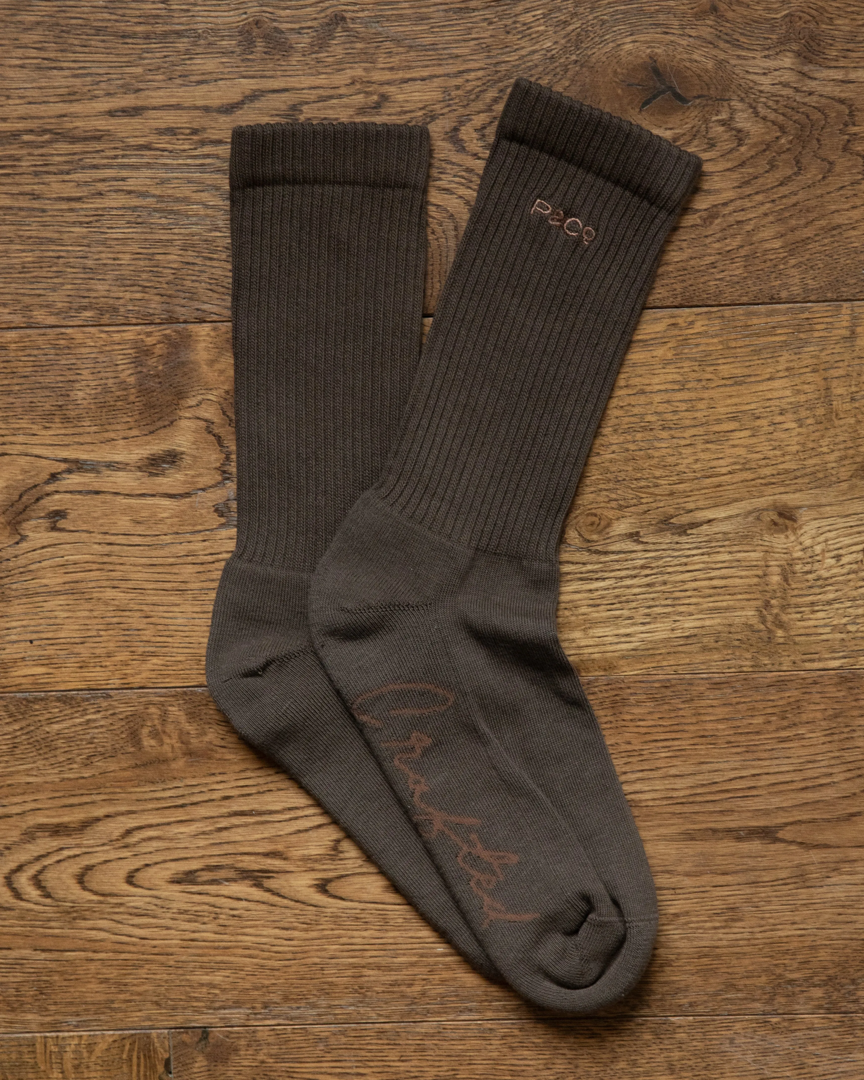 2-Pack Organic Crafted Cotton Sock - Brown & Green