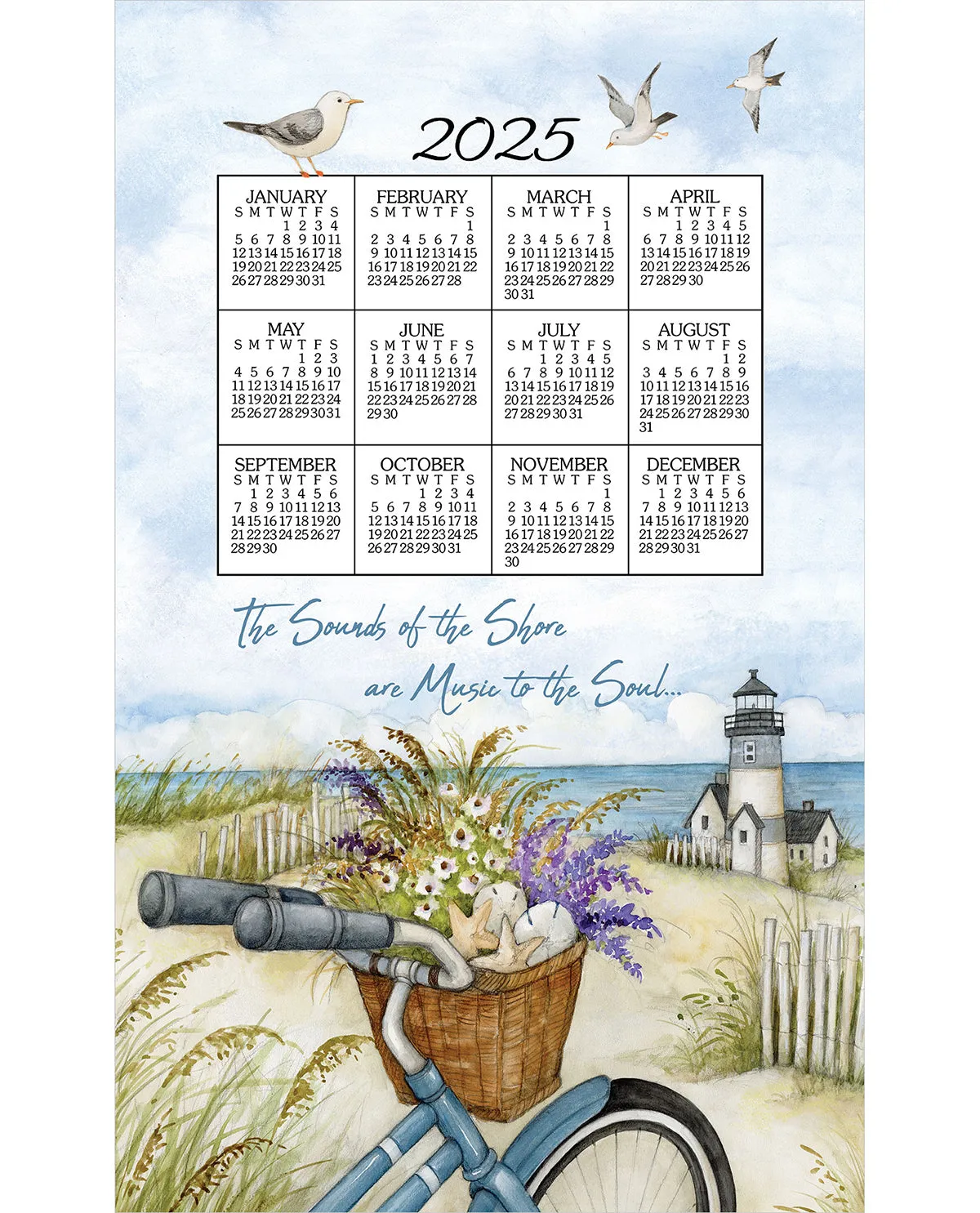 2025 Seashore Towel Display Calendar