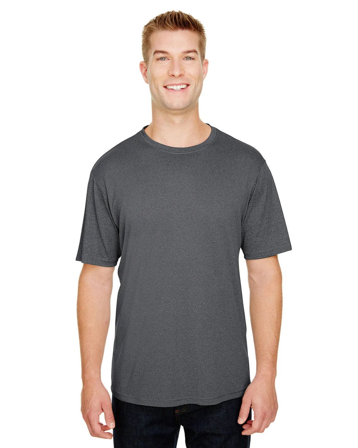 A4 N3381 Adult  Topflight Heather Performance T-Shirt