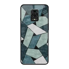 Abstact Tiles Glass Case for Xiaomi Redmi Note 9 Pro