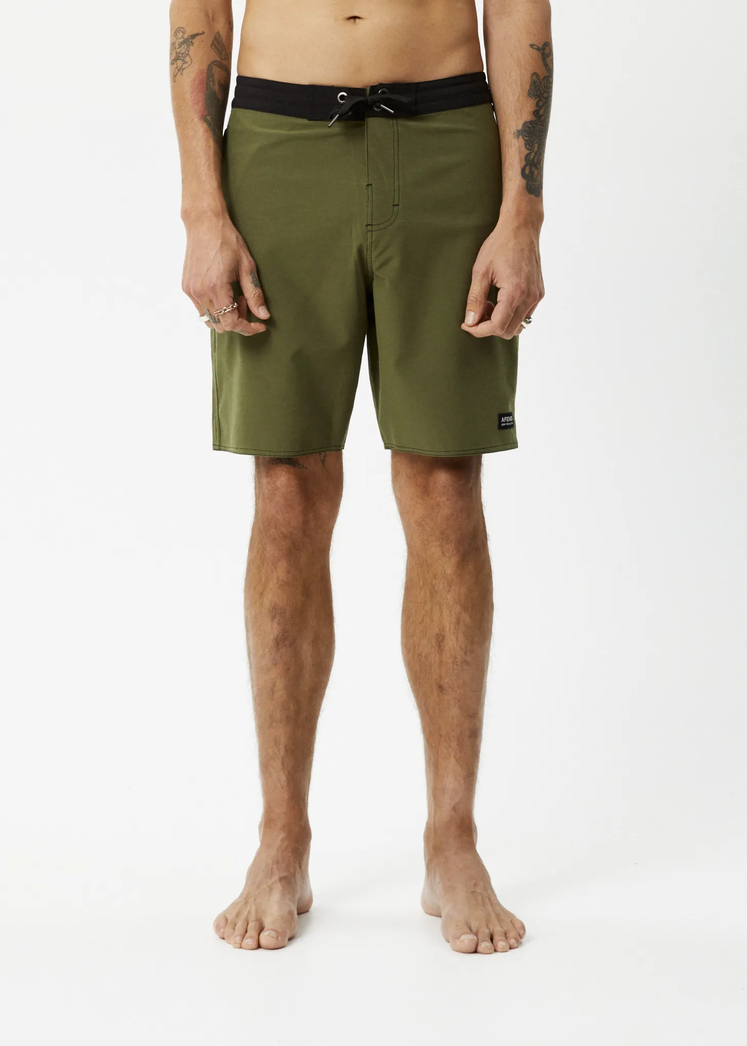 AFENDS Mens Surf Related - Fixed Waist Boardshorts 20" - Military