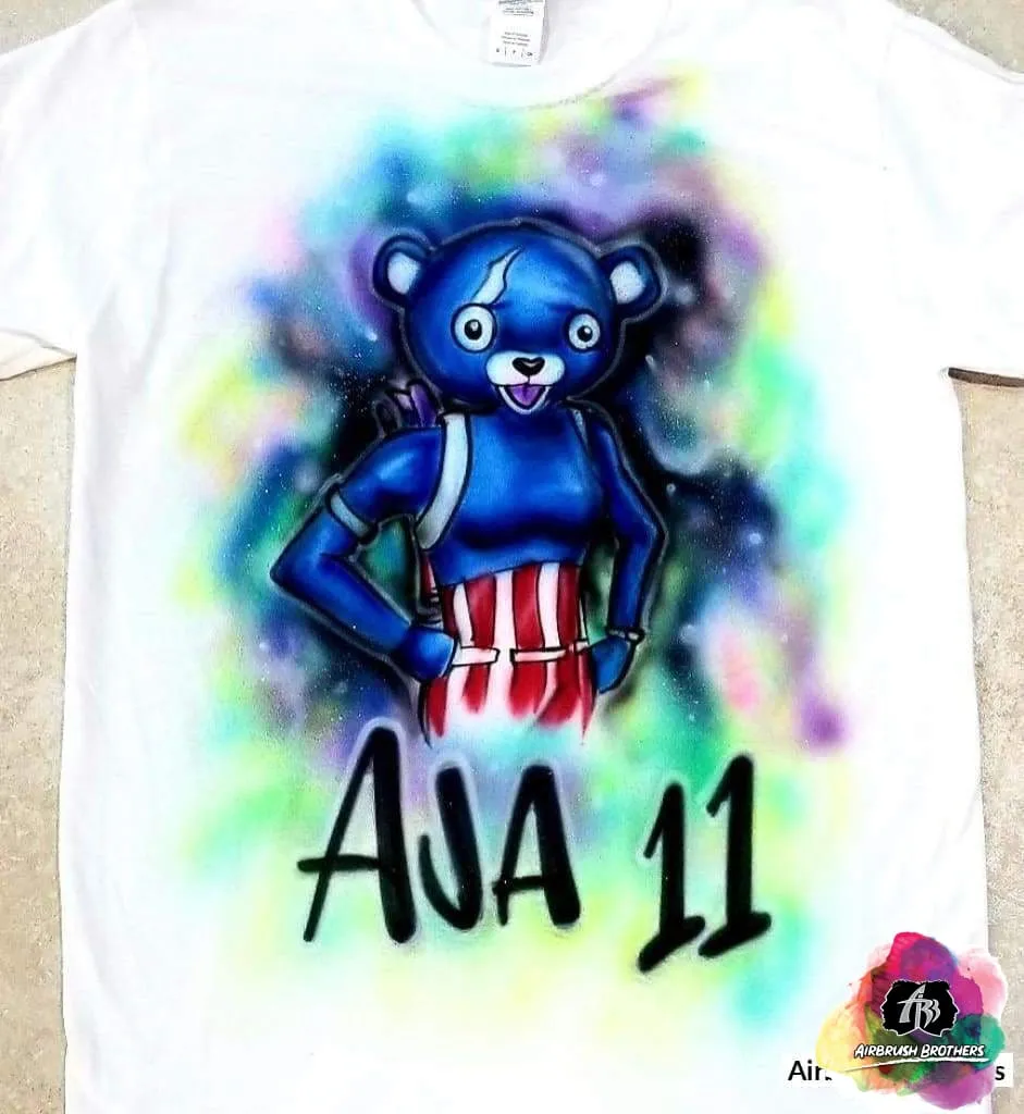 Airbrush Fireworks Team Leader Cartoon Shirt Design