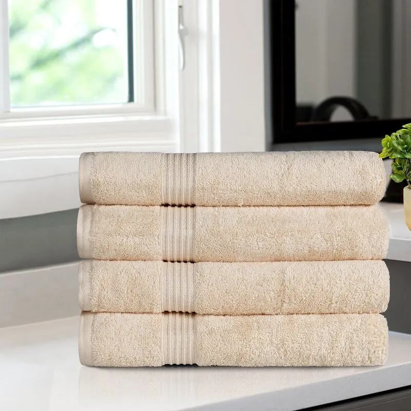 Anamarie Egyptian-Quality Cotton Same-Size Bath Towel Set (Set of 4)