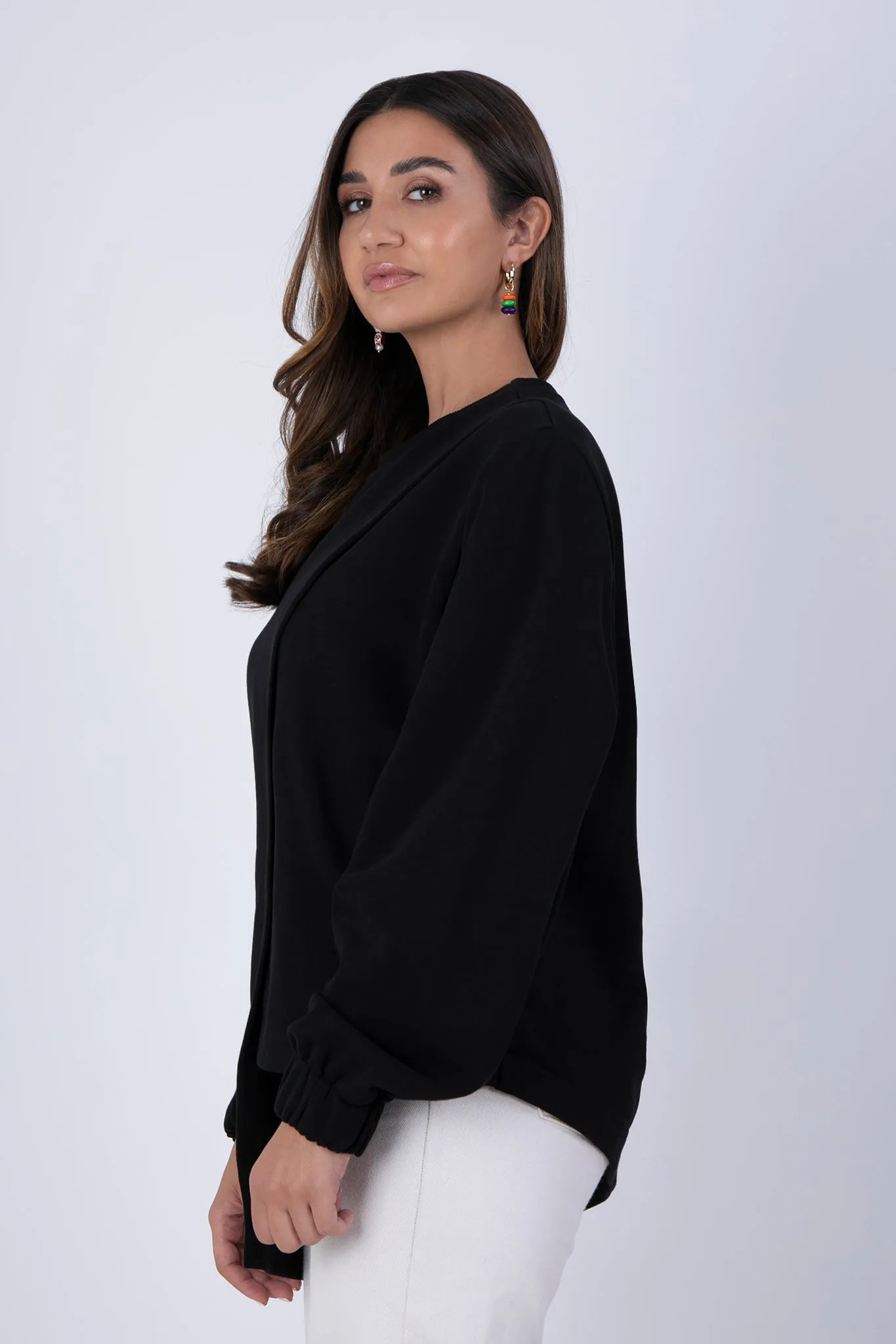 Ararat cotton sweater in black