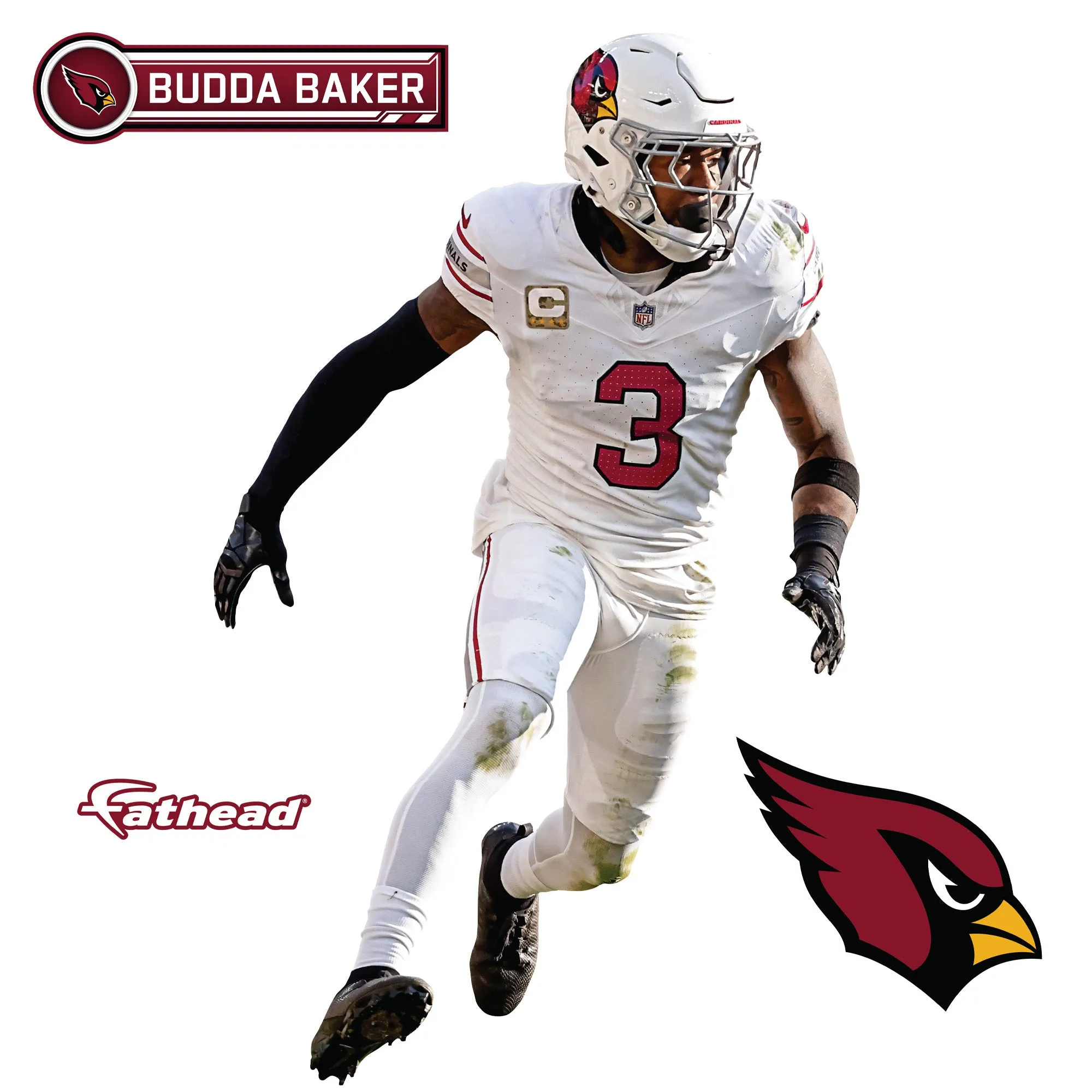 Arizona Cardinals: Budda Baker         - Officially Licensed NFL Removable     Adhesive Decal