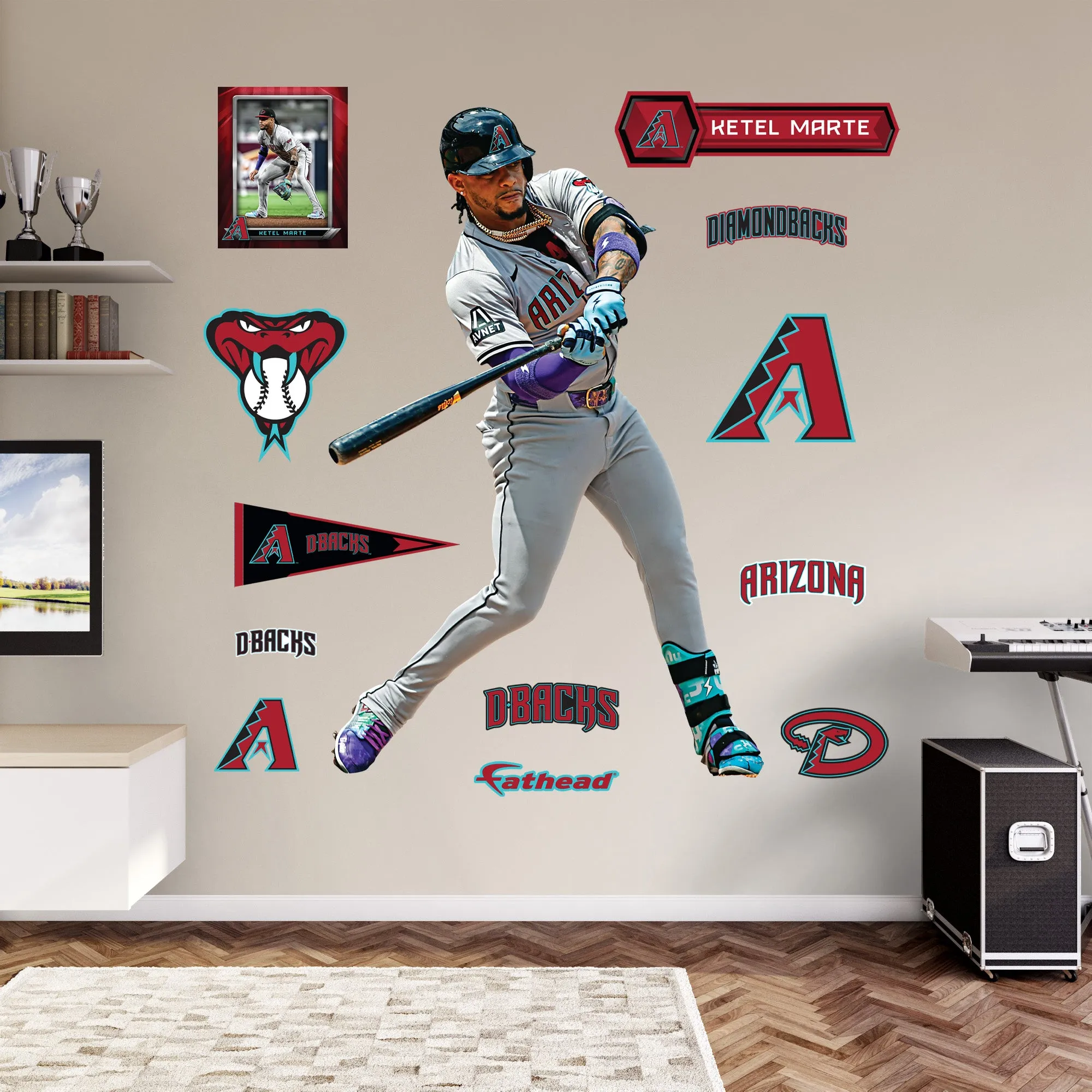 Arizona Diamondbacks: Ketel Marte         - Officially Licensed MLB Removable     Adhesive Decal