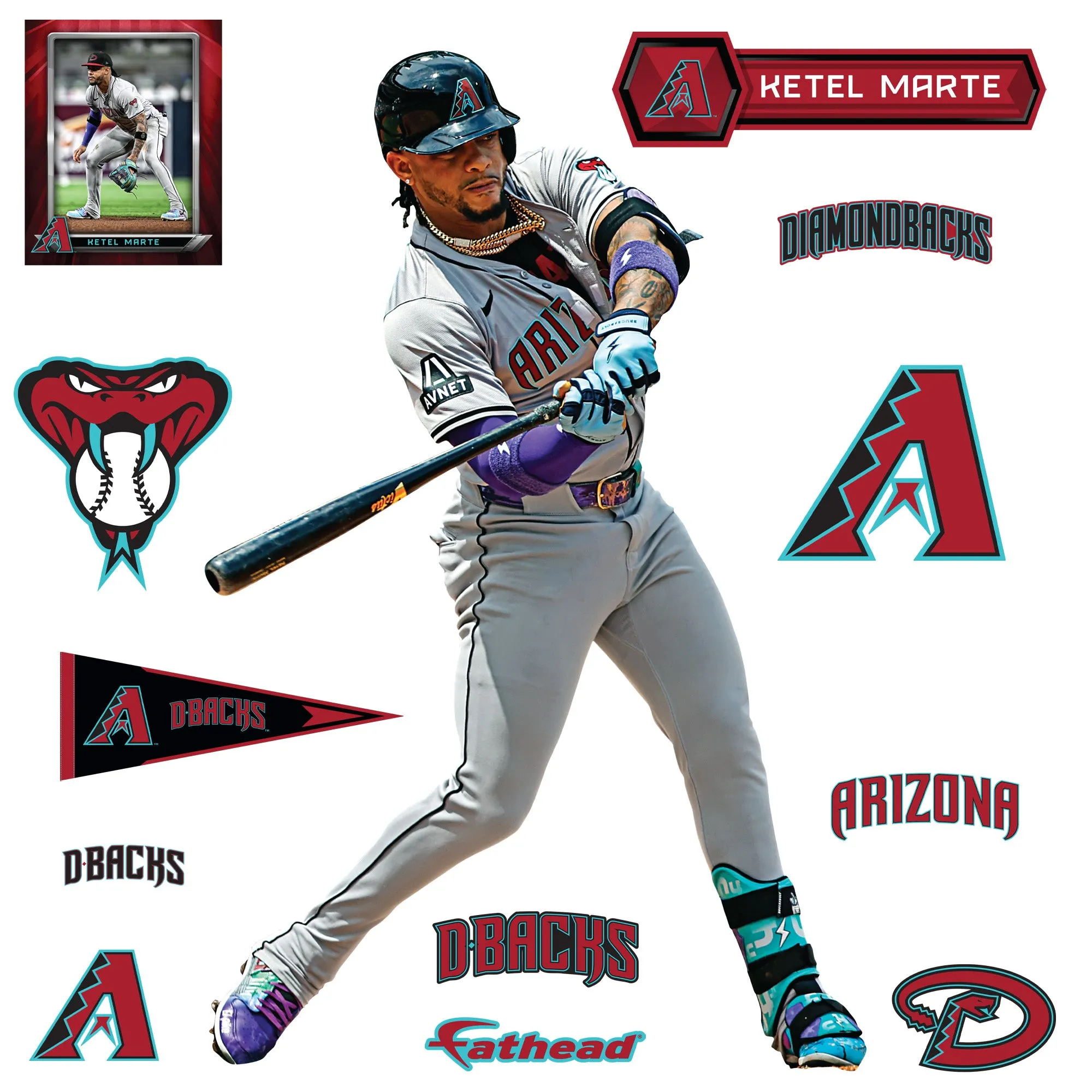 Arizona Diamondbacks: Ketel Marte         - Officially Licensed MLB Removable     Adhesive Decal