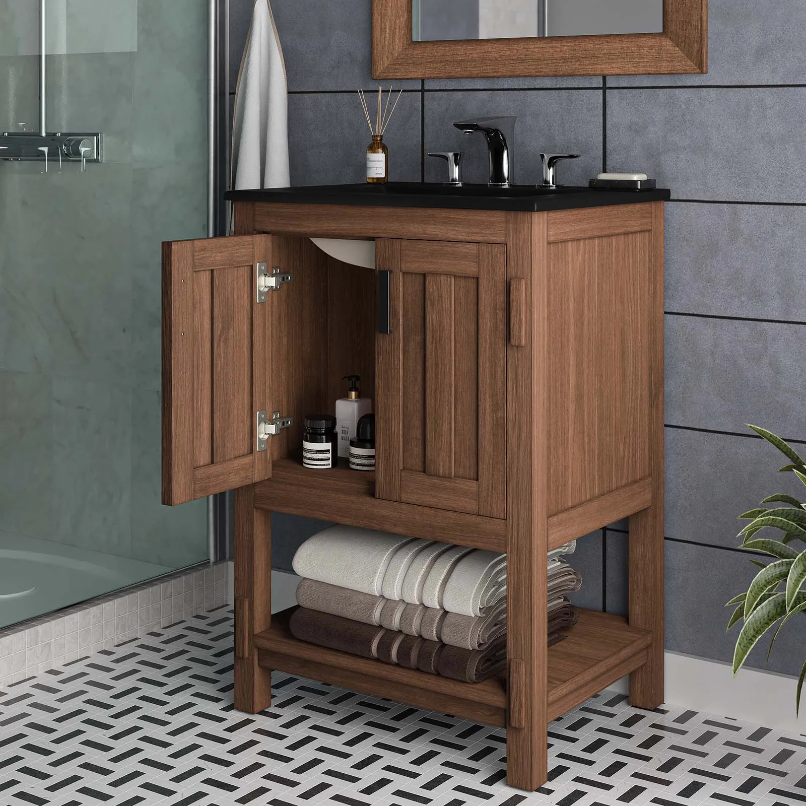 Ashlyn 24” Wood Bathroom Vanity Cabinet (Sink Basin Not Included) By Modway - EEI-6403