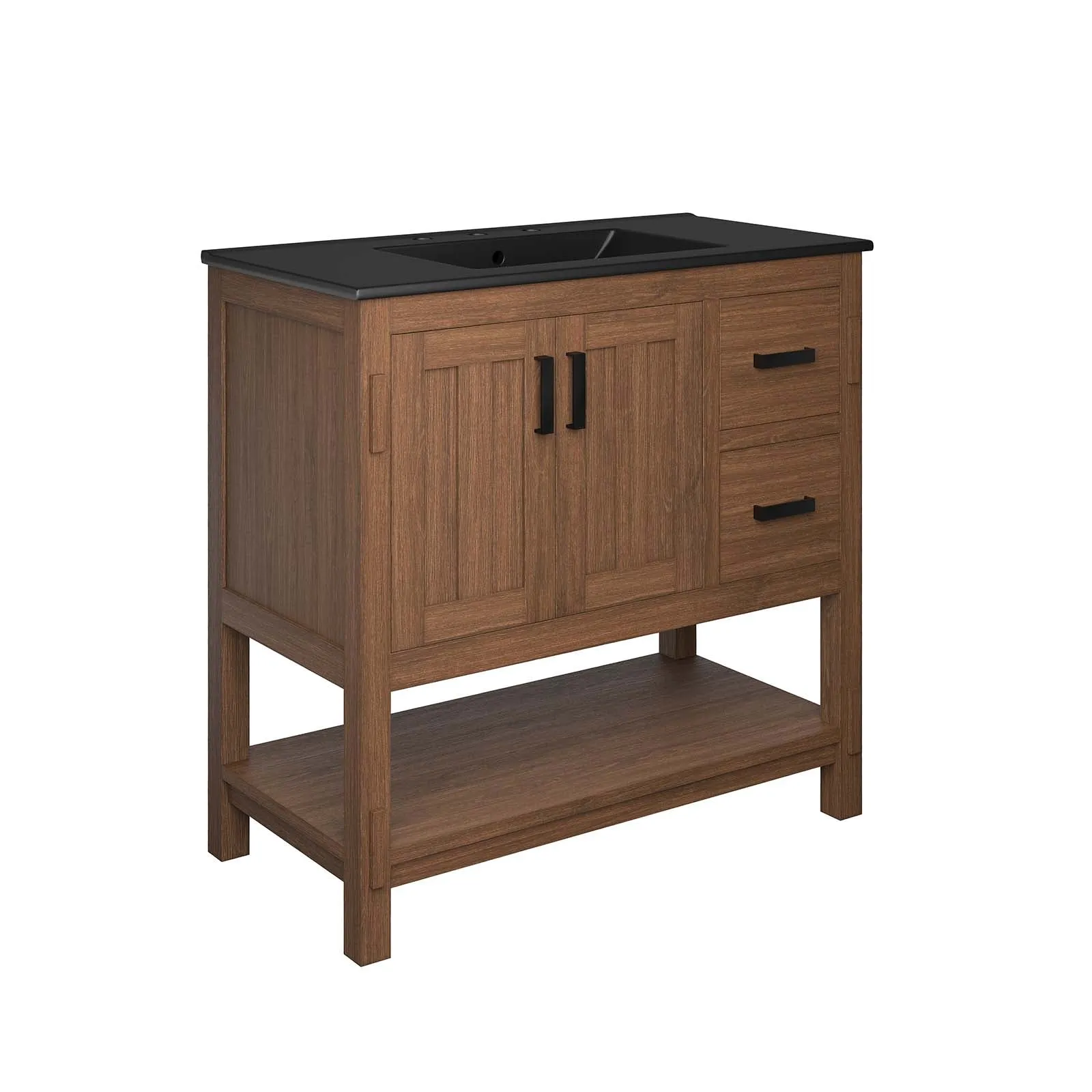 Ashlyn 36” Wood Bathroom Vanity By Modway - EEI-6535 - Walnut Black