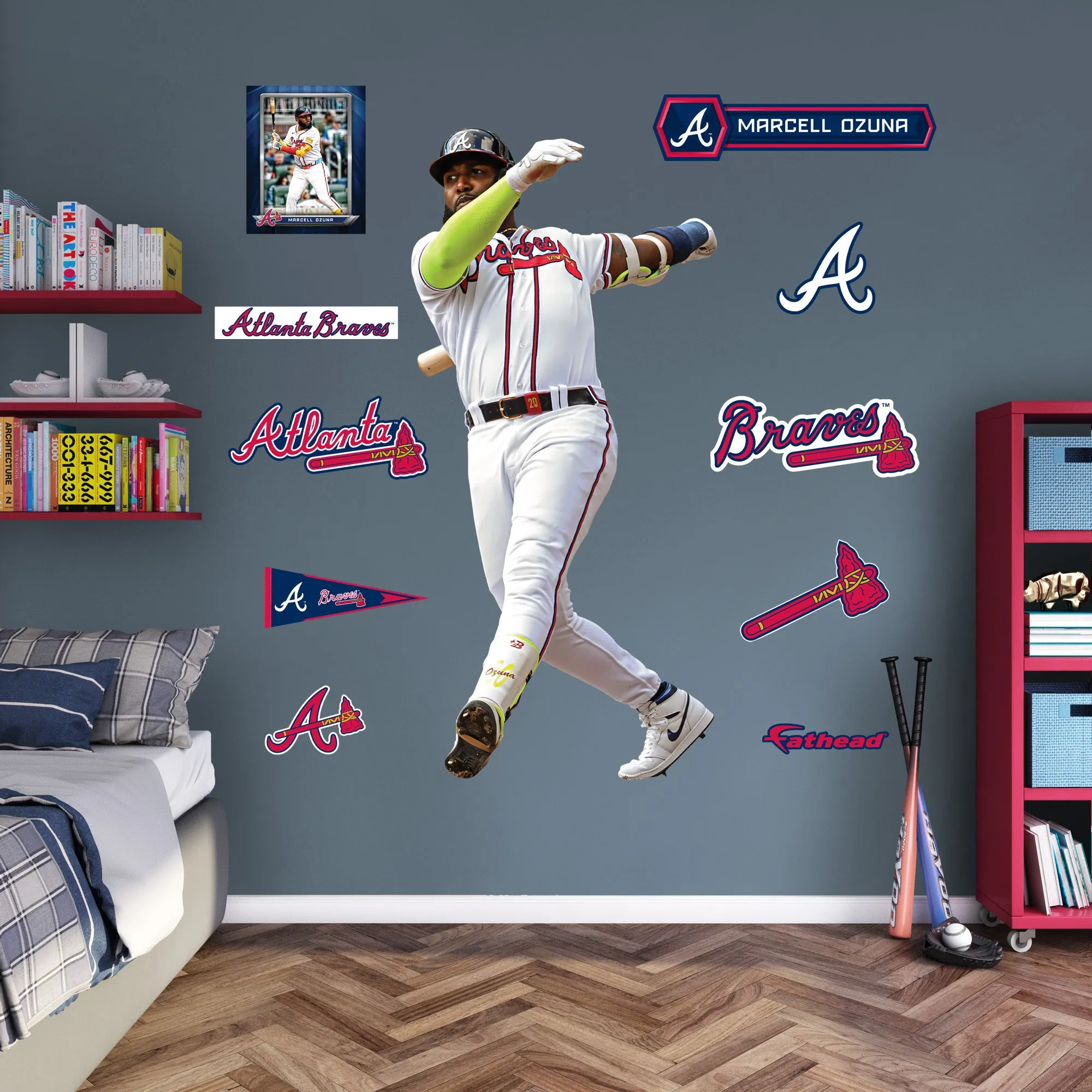 Atlanta Braves: Marcell Ozuna         - Officially Licensed MLB Removable     Adhesive Decal