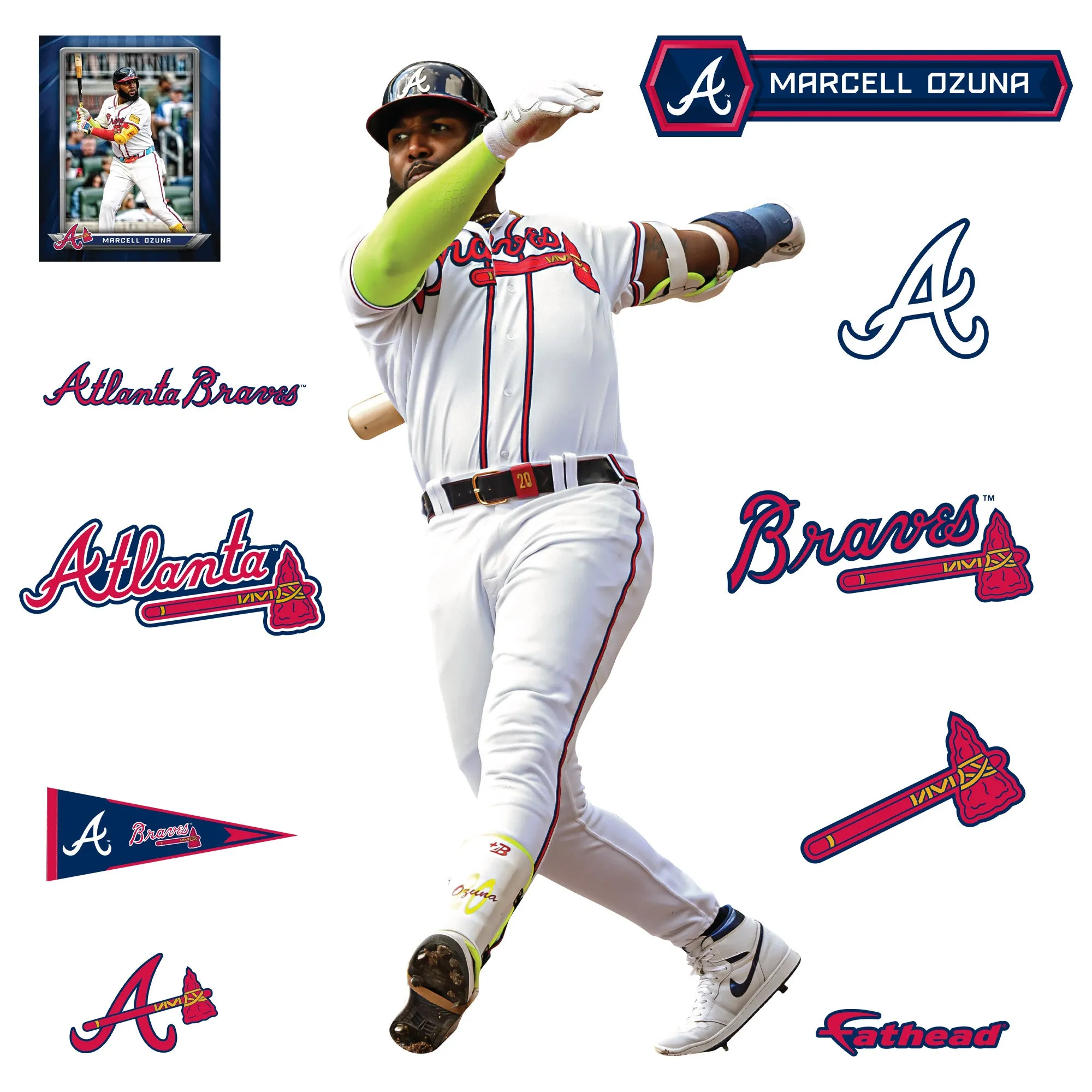 Atlanta Braves: Marcell Ozuna         - Officially Licensed MLB Removable     Adhesive Decal