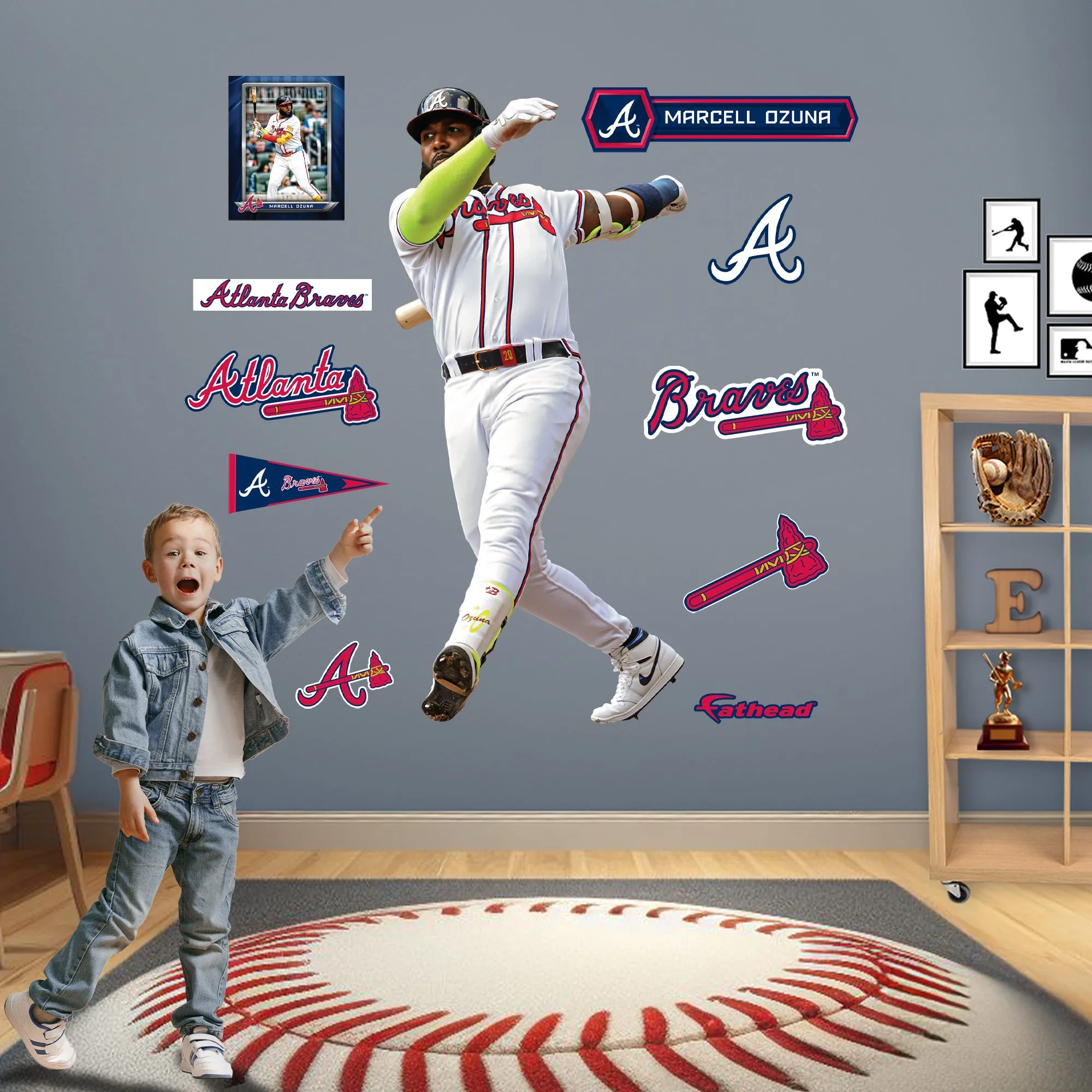 Atlanta Braves: Marcell Ozuna         - Officially Licensed MLB Removable     Adhesive Decal