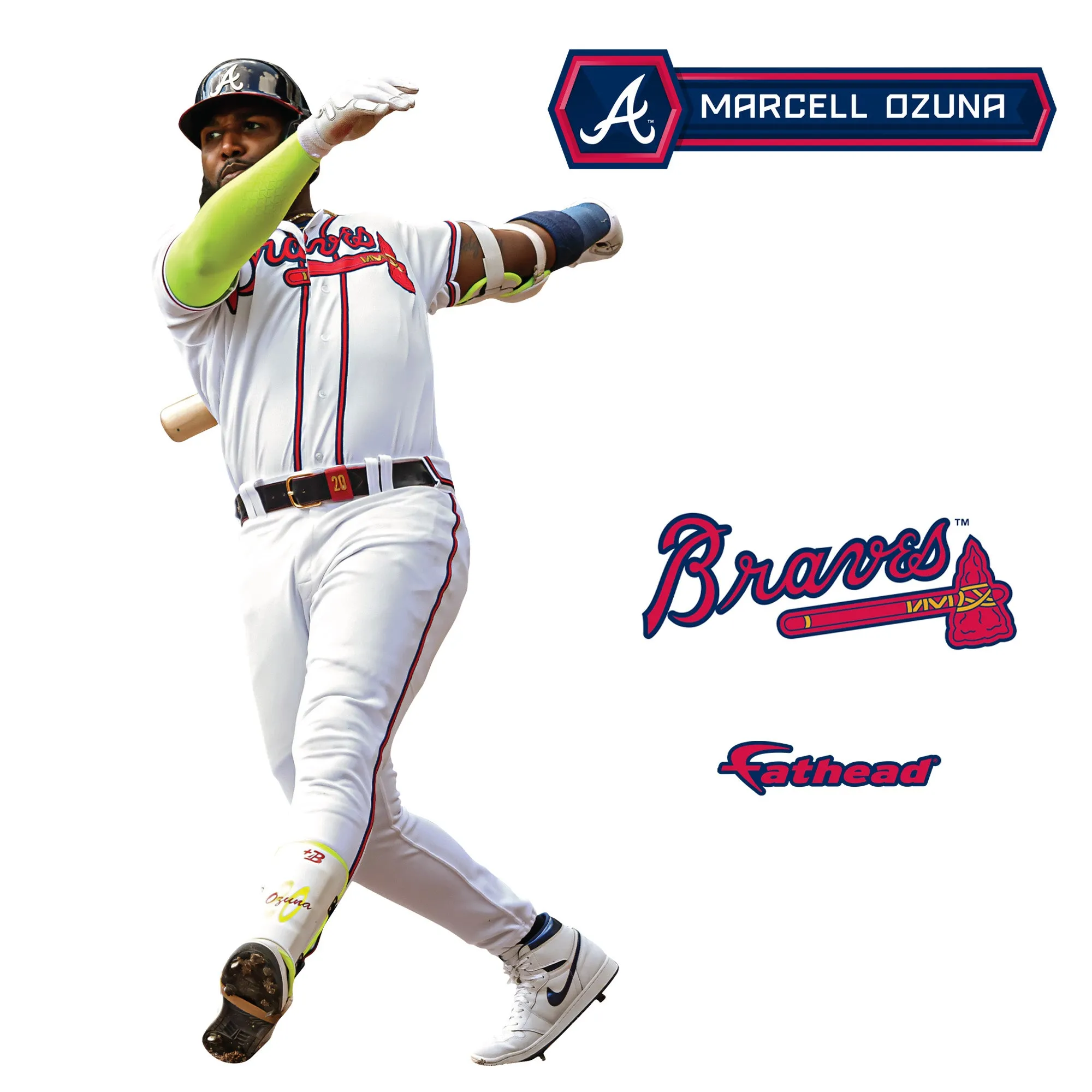 Atlanta Braves: Marcell Ozuna         - Officially Licensed MLB Removable     Adhesive Decal