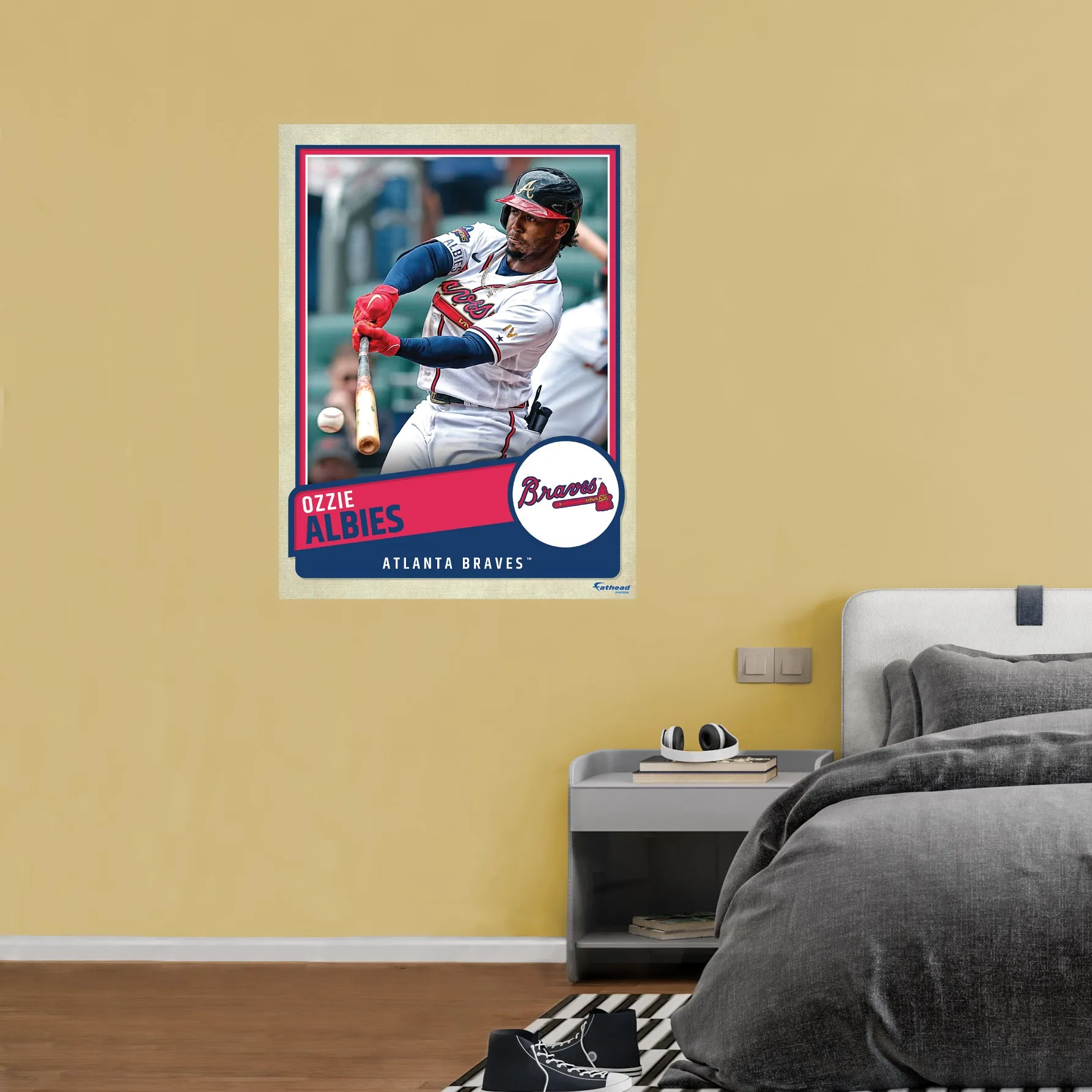 Atlanta Braves: Ozzie Albies  Poster        - Officially Licensed MLB Removable     Adhesive Decal