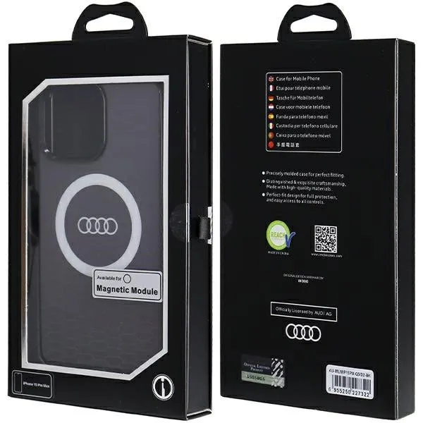 Audi IML Big Logo Hard Case with MagSafe for iPhone 15 Pro Max 6.7" Black - AU-IMLMIP15PM-Q5/D2-BK