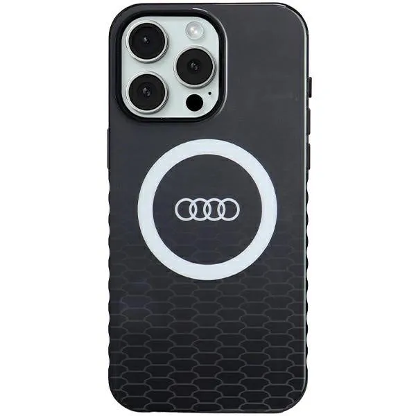 Audi IML Big Logo Hard Case with MagSafe for iPhone 15 Pro Max 6.7" Black - AU-IMLMIP15PM-Q5/D2-BK