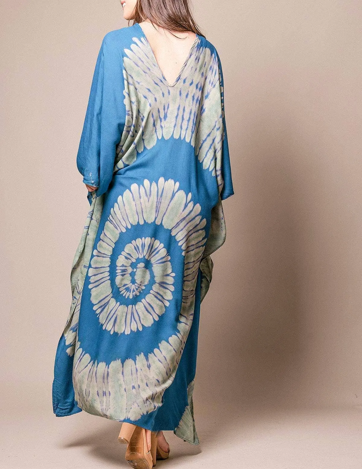 Aurora Tie-Dye Kaftan - Blue Teal