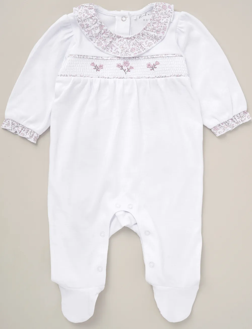 Baby All in One Sleep Suit - Floral (PK12) (0-12m) D07049