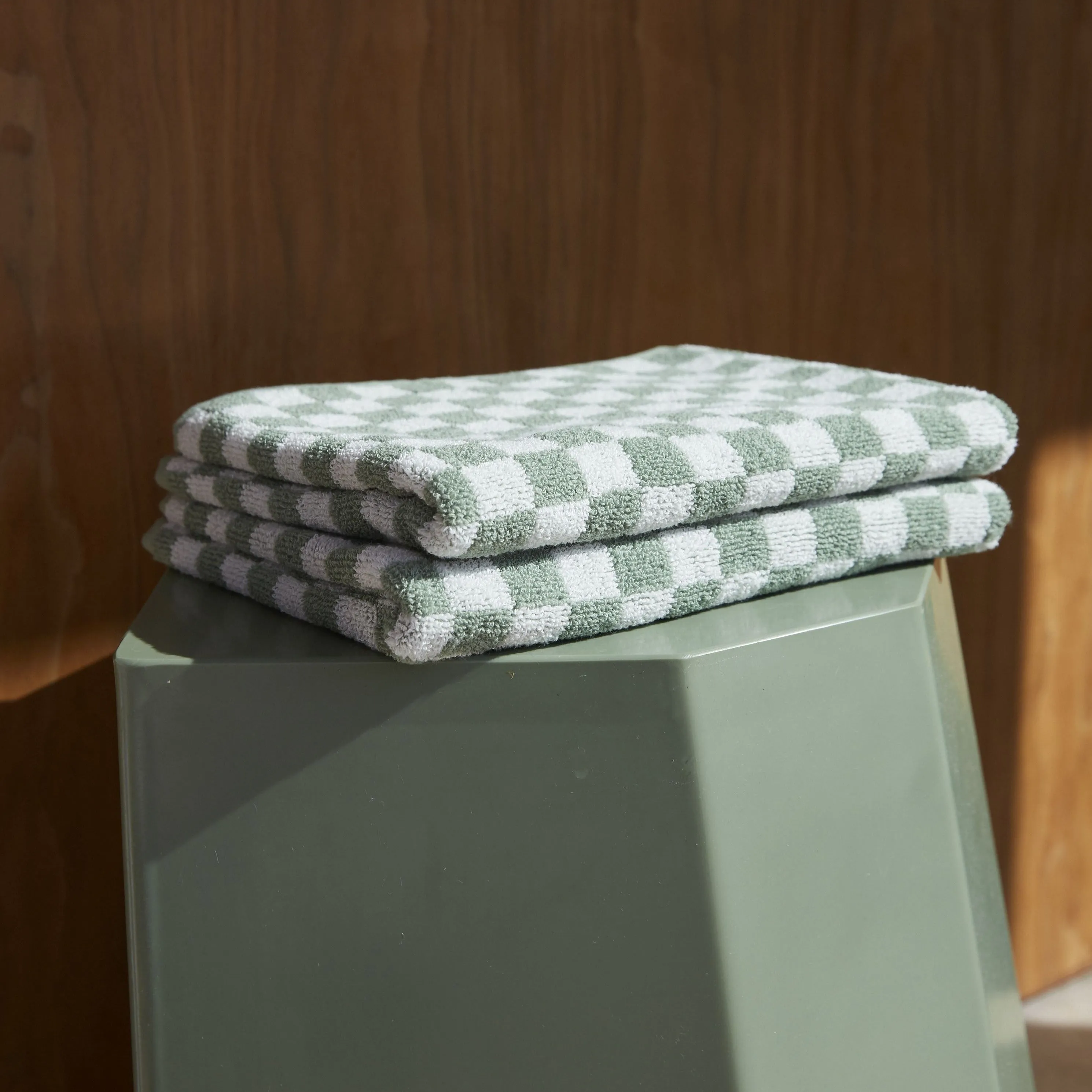 Baina | Josephine Hand Towel in Sage and Chalk