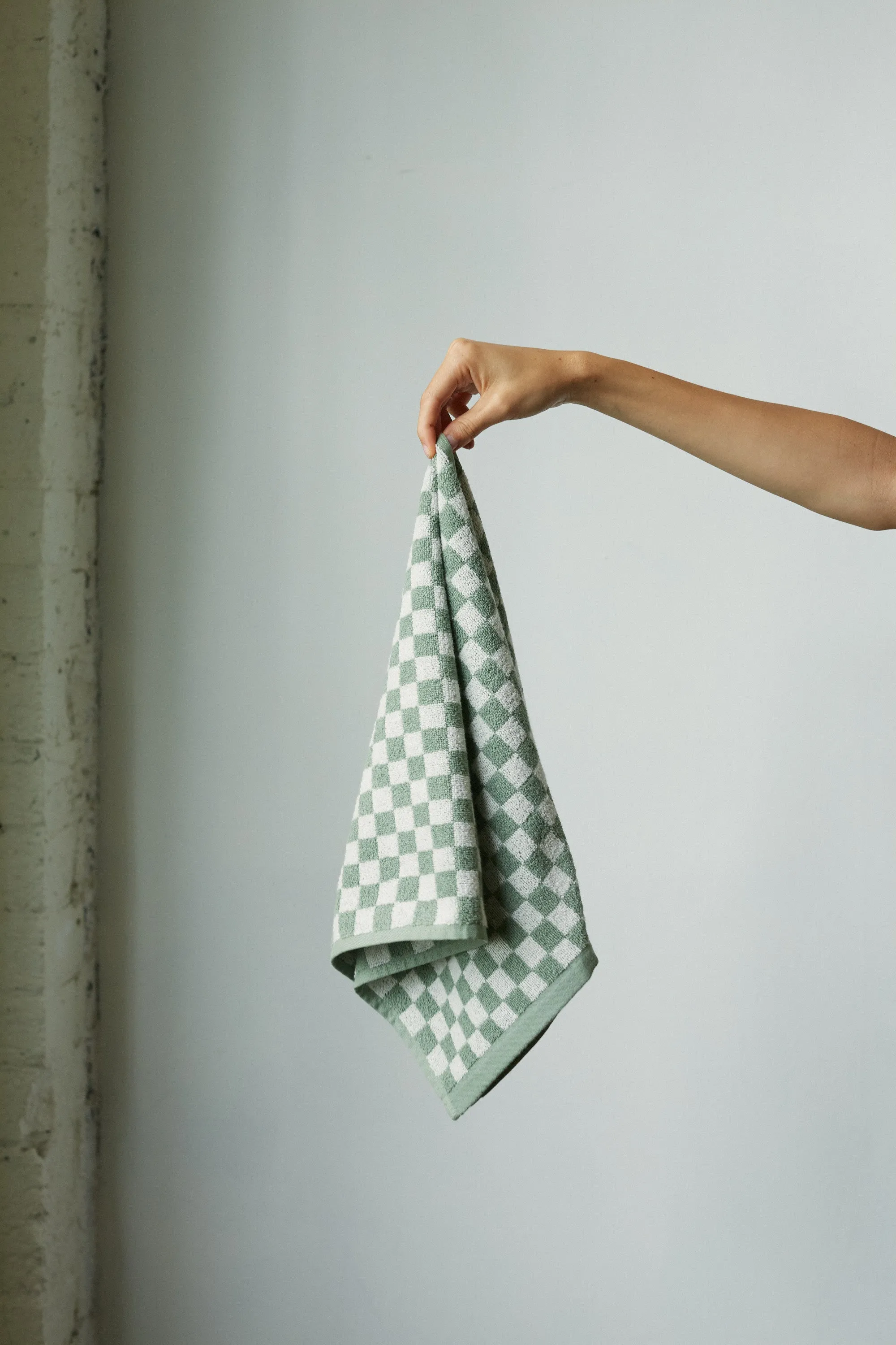 Baina | Josephine Hand Towel in Sage and Chalk