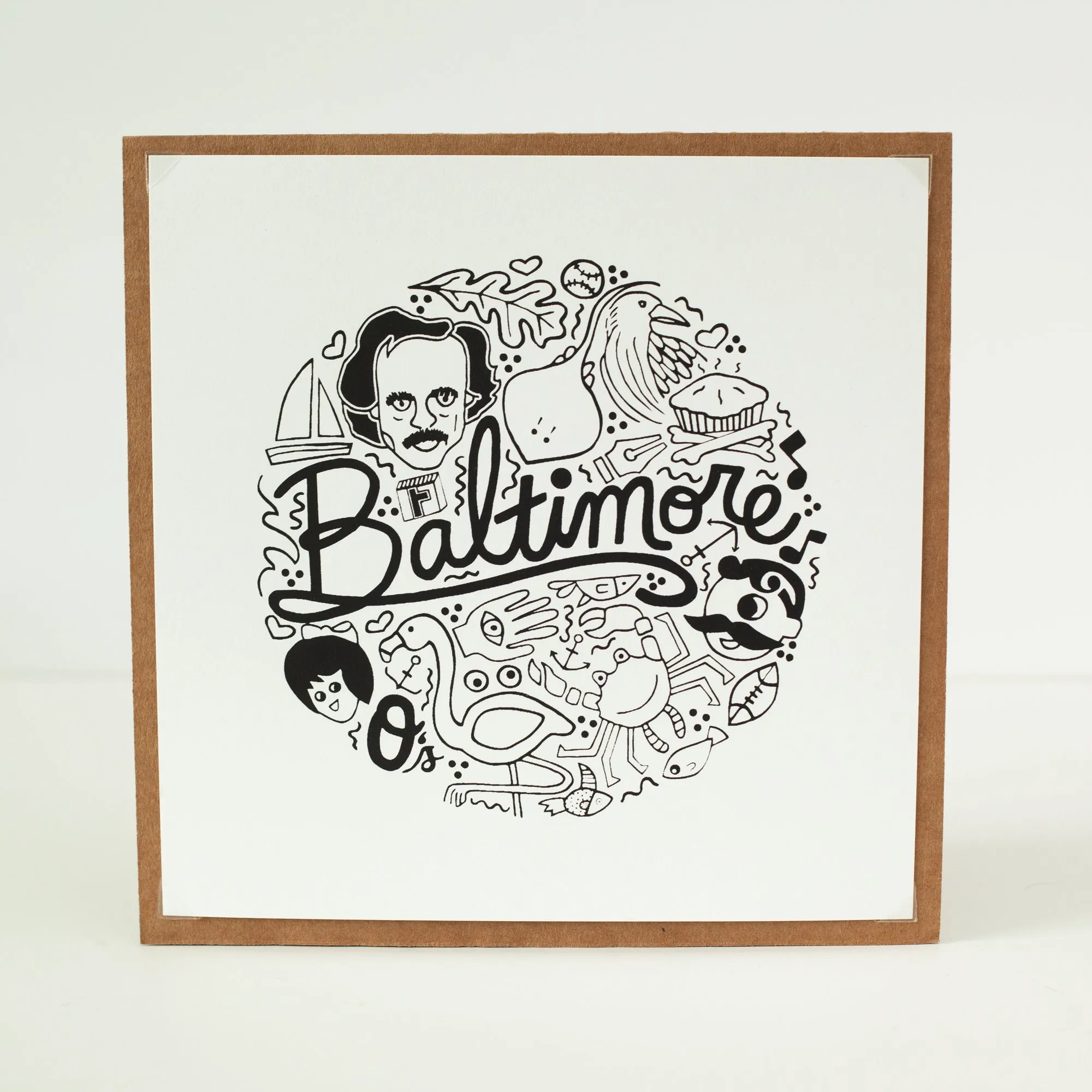 Baltimore art print, Charm City things art print, Baltimore icons design