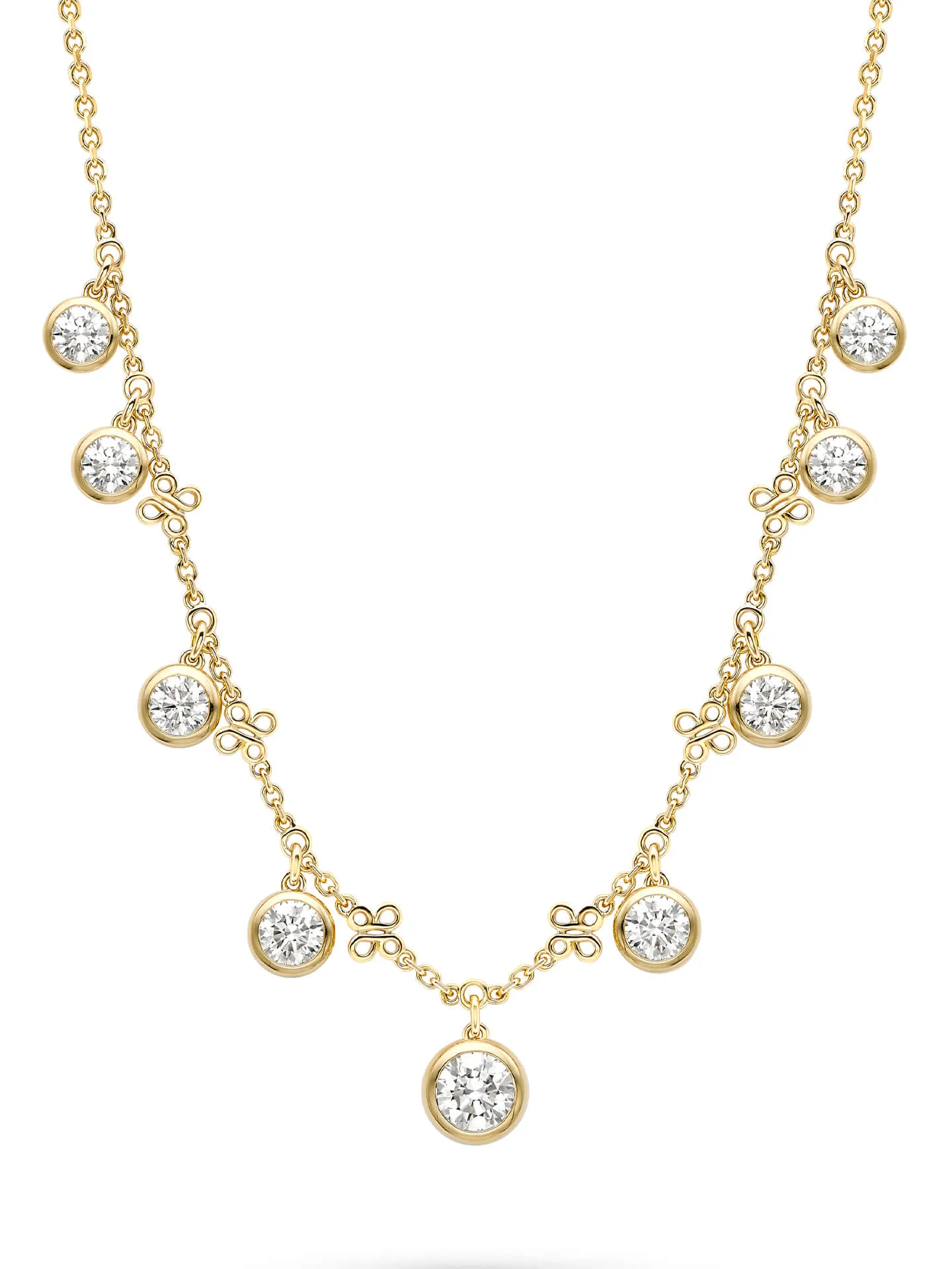 Beach Large Yellow Gold Diamond Necklace