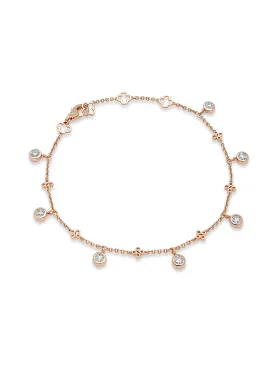 Beach Rose Gold Diamond Anklet