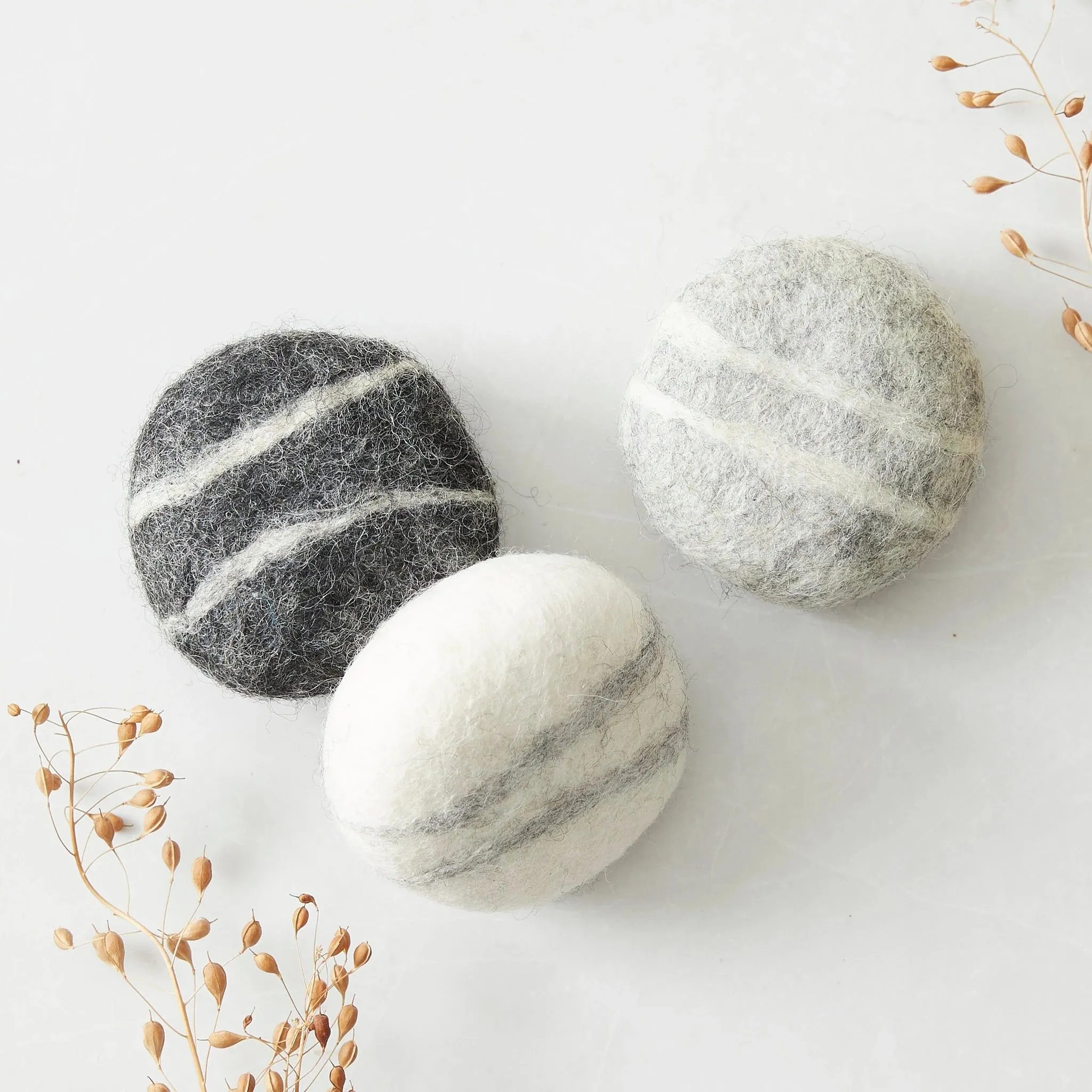 BHITRA Eco Natural Wool Felted Soap Marble - Cream