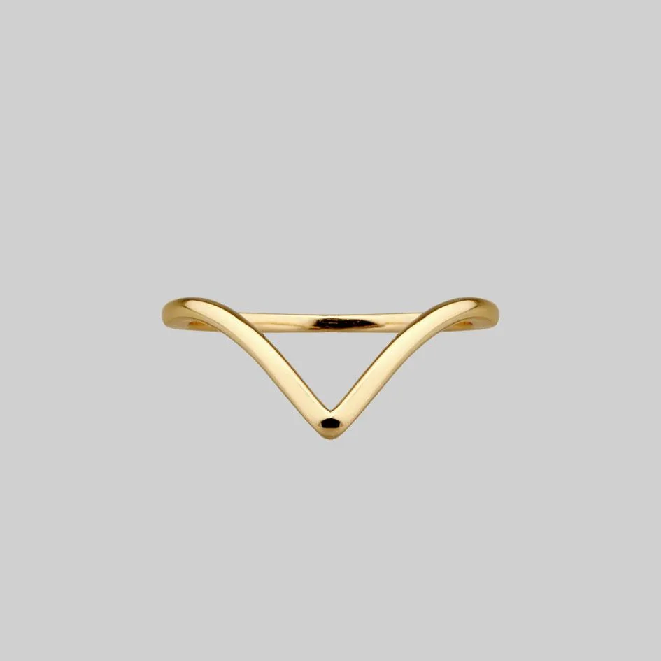 BIASED. Simple Chevron Gold Ring