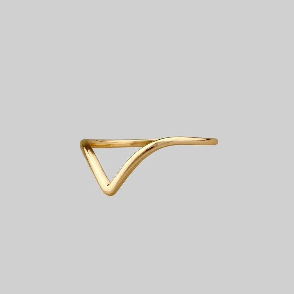 BIASED. Simple Chevron Gold Ring