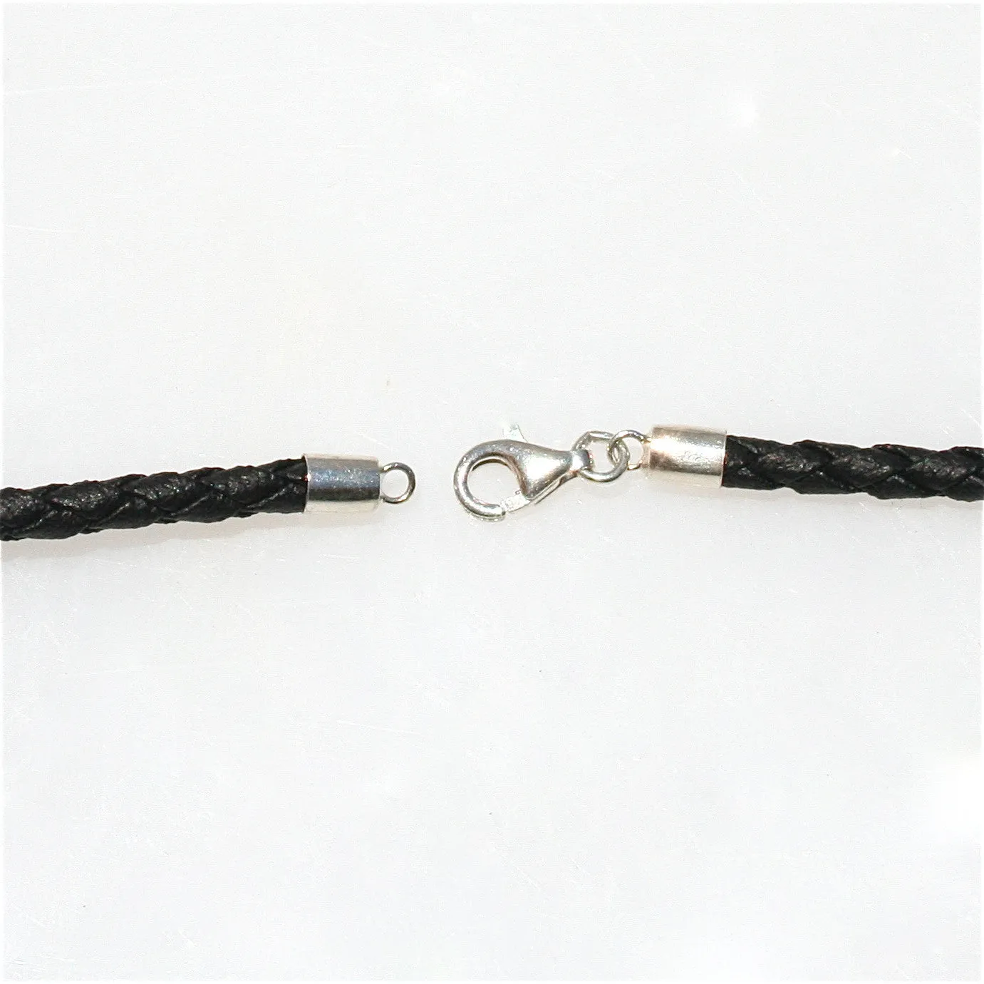 Black Braid Necklace with Sterling Silver Lobster Clasp