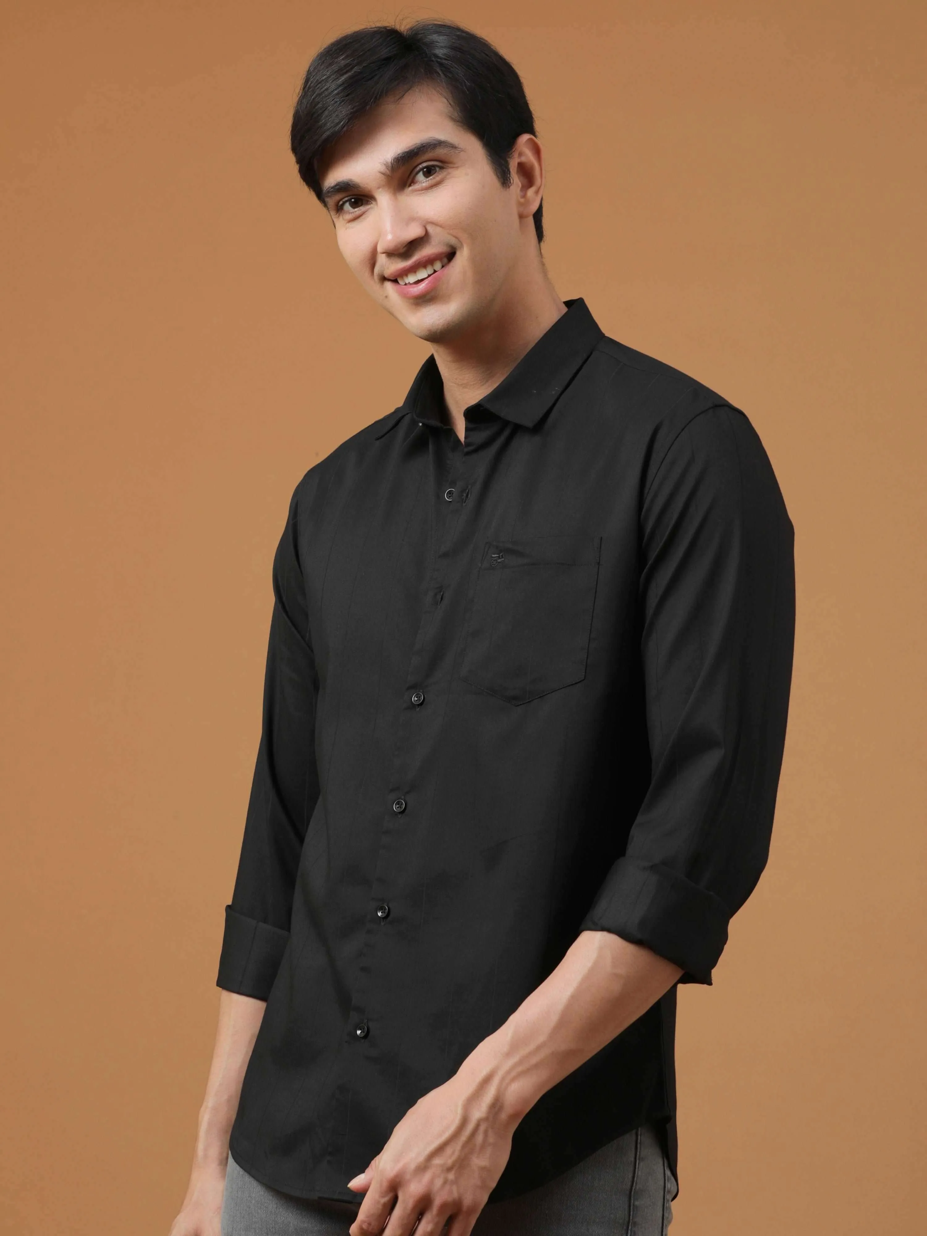 Black Stripe Casual full sleeve Shirt