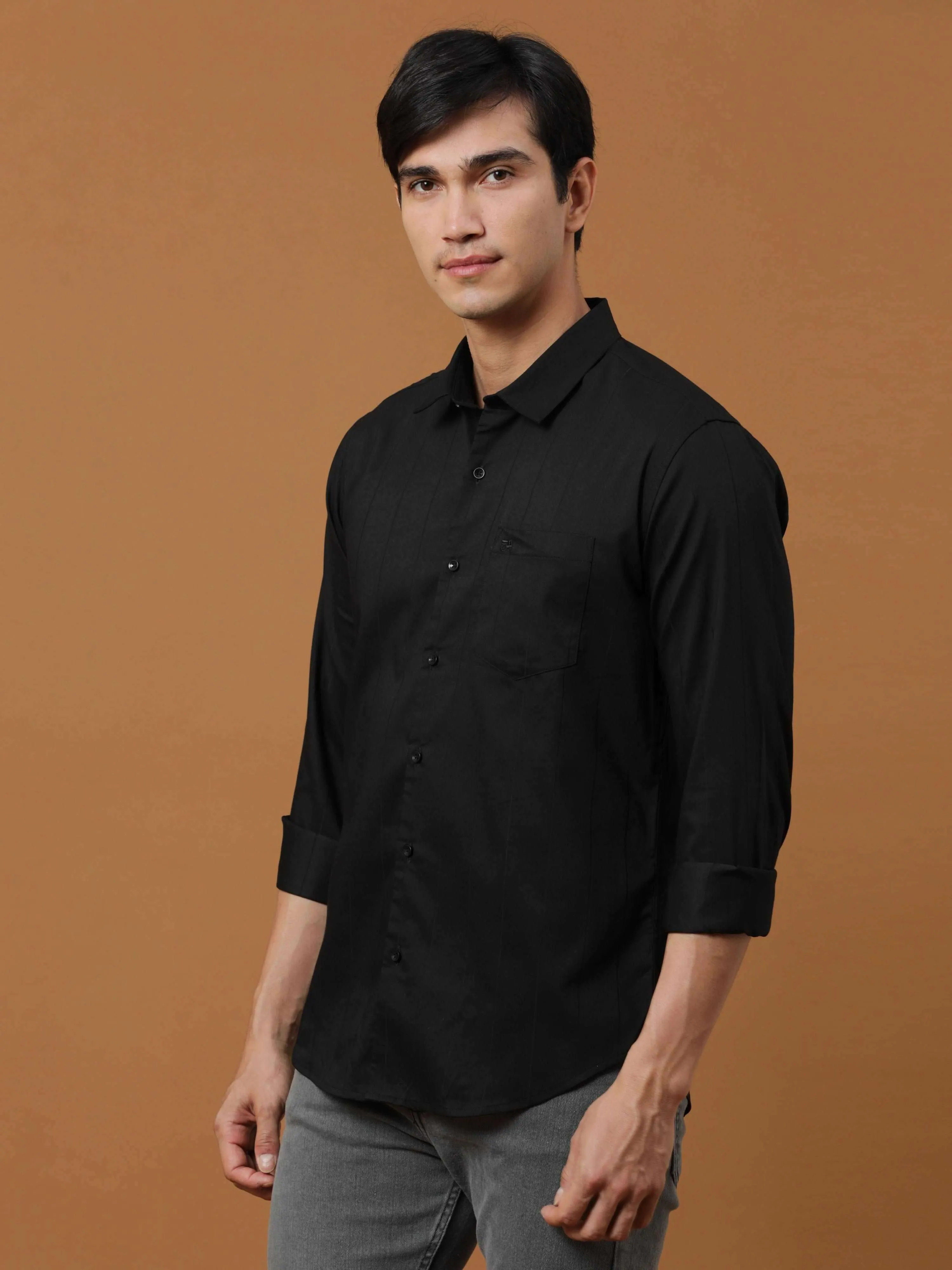 Black Stripe Casual full sleeve Shirt