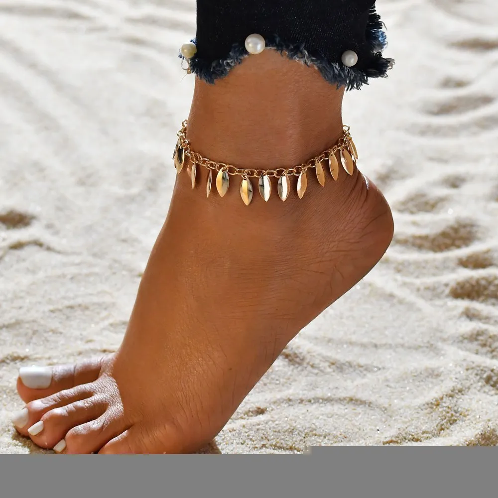 Bohemian Seashell Heart Anklet