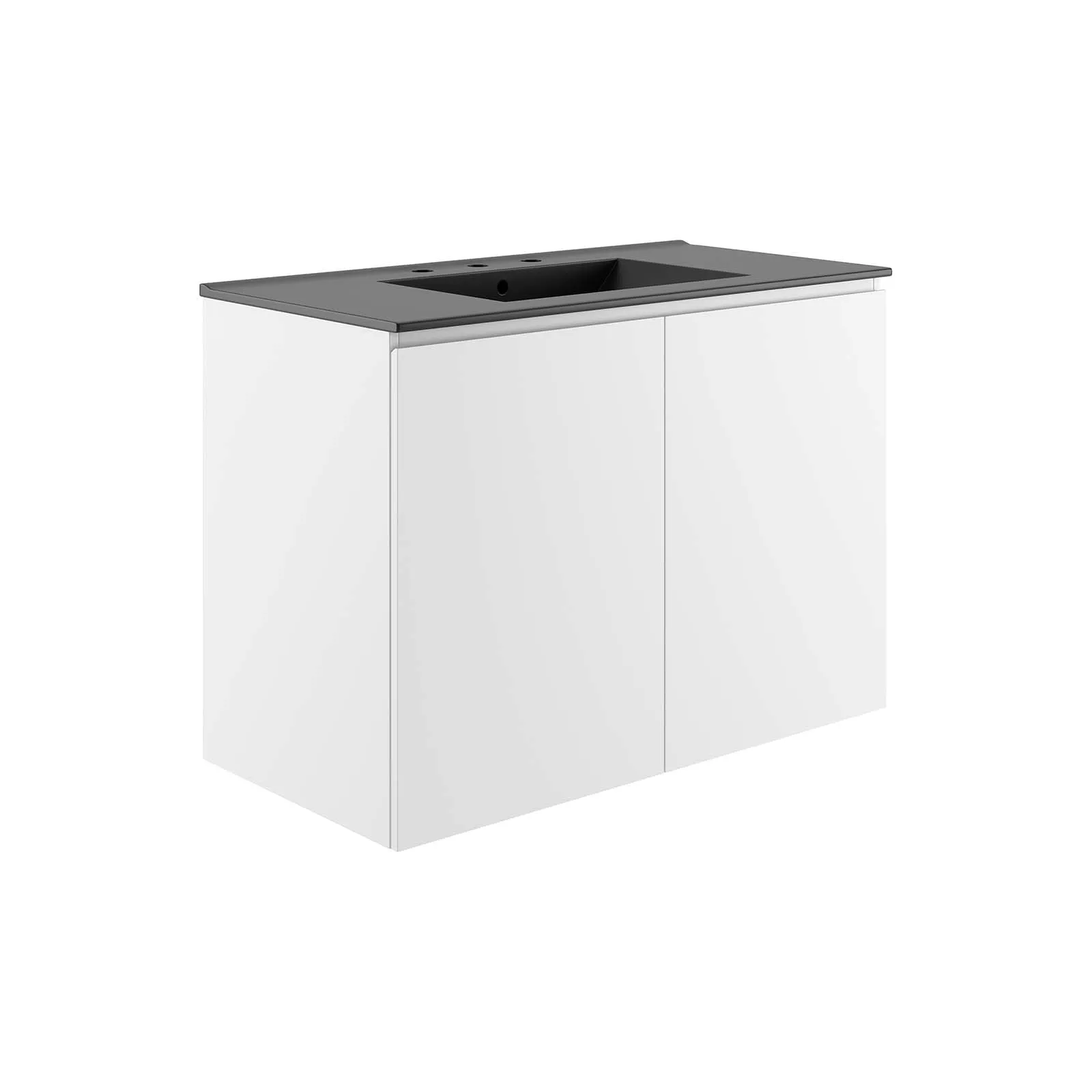 Bryn 36" Wall-Mount Bathroom Vanity By Modway - EEI-5779 - White Black