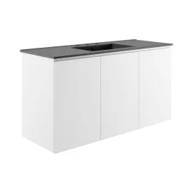 Bryn 48" Wall-Mount Bathroom Vanity By Modway - EEI-5780 - White Black