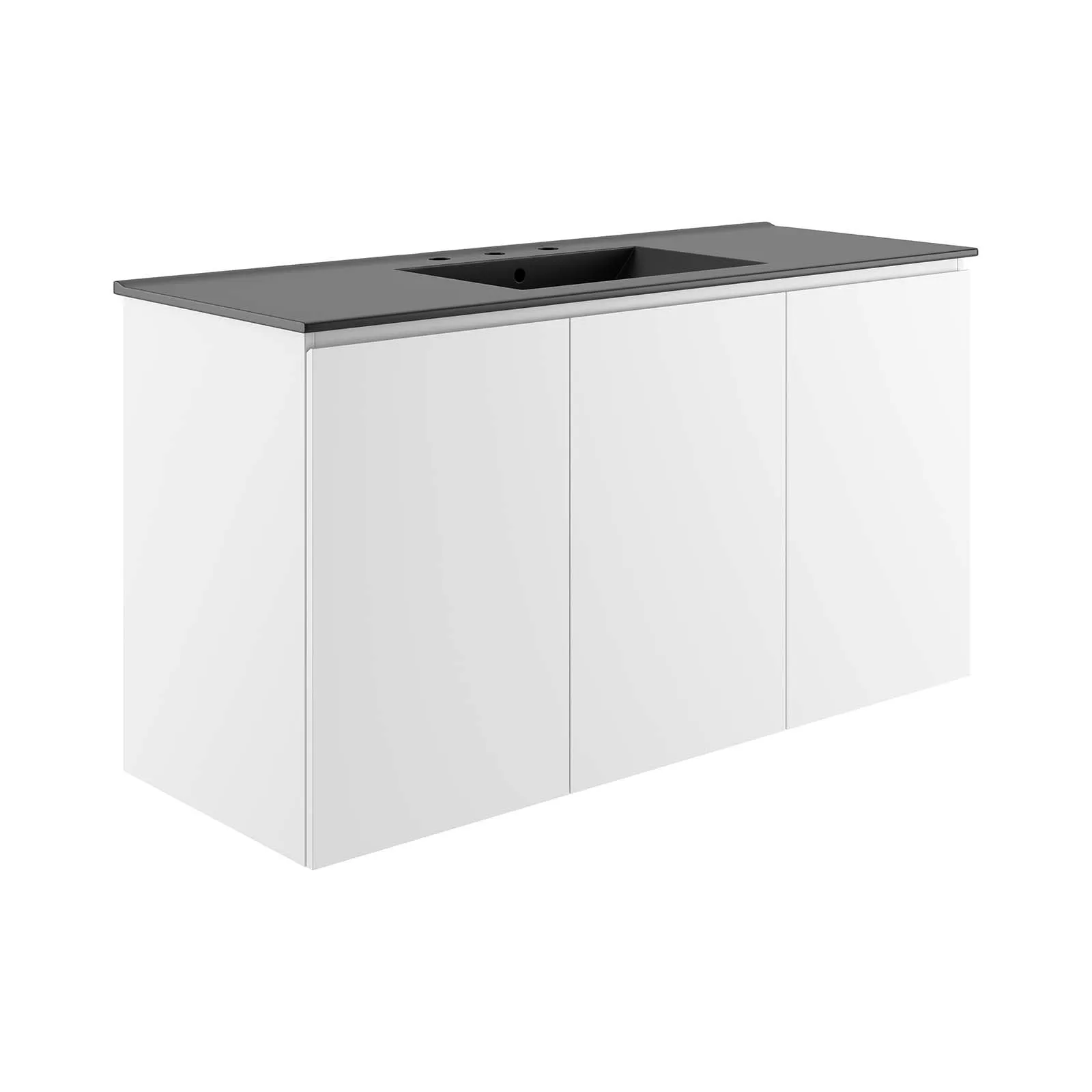 Bryn 48" Wall-Mount Bathroom Vanity By Modway - EEI-5780 - White Black