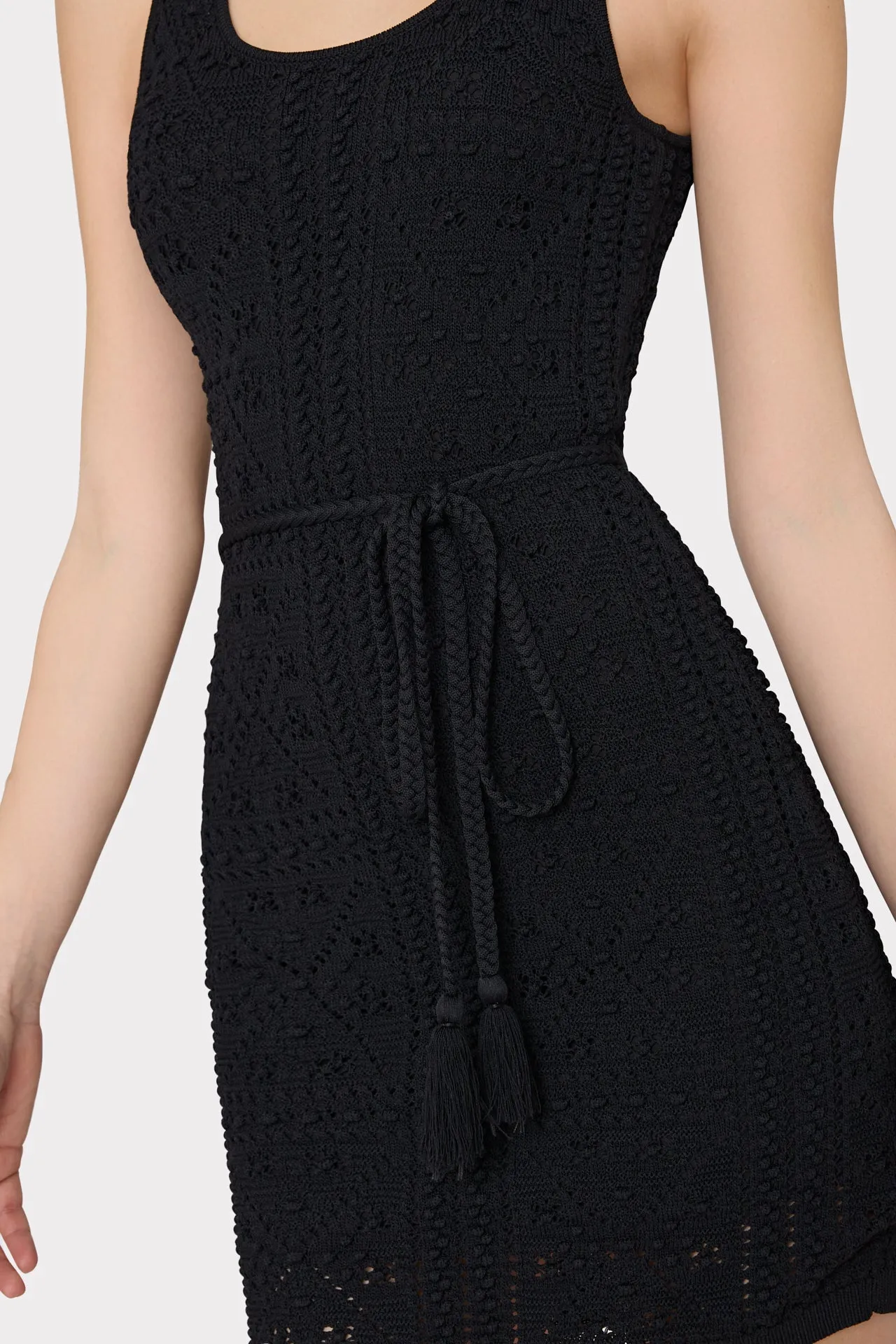 Bubble Pointelle Knit Mini Dress