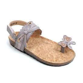 Butterfly Bow Sandals For Girls - Gray