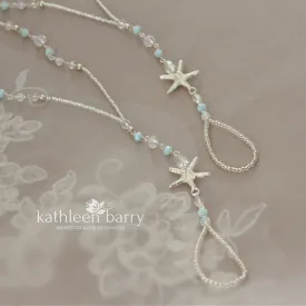 Cherize starfish Barefoot Jewellery Sandals for Brides and bridal party - (Pair) Available in Rose gold, gold or silver