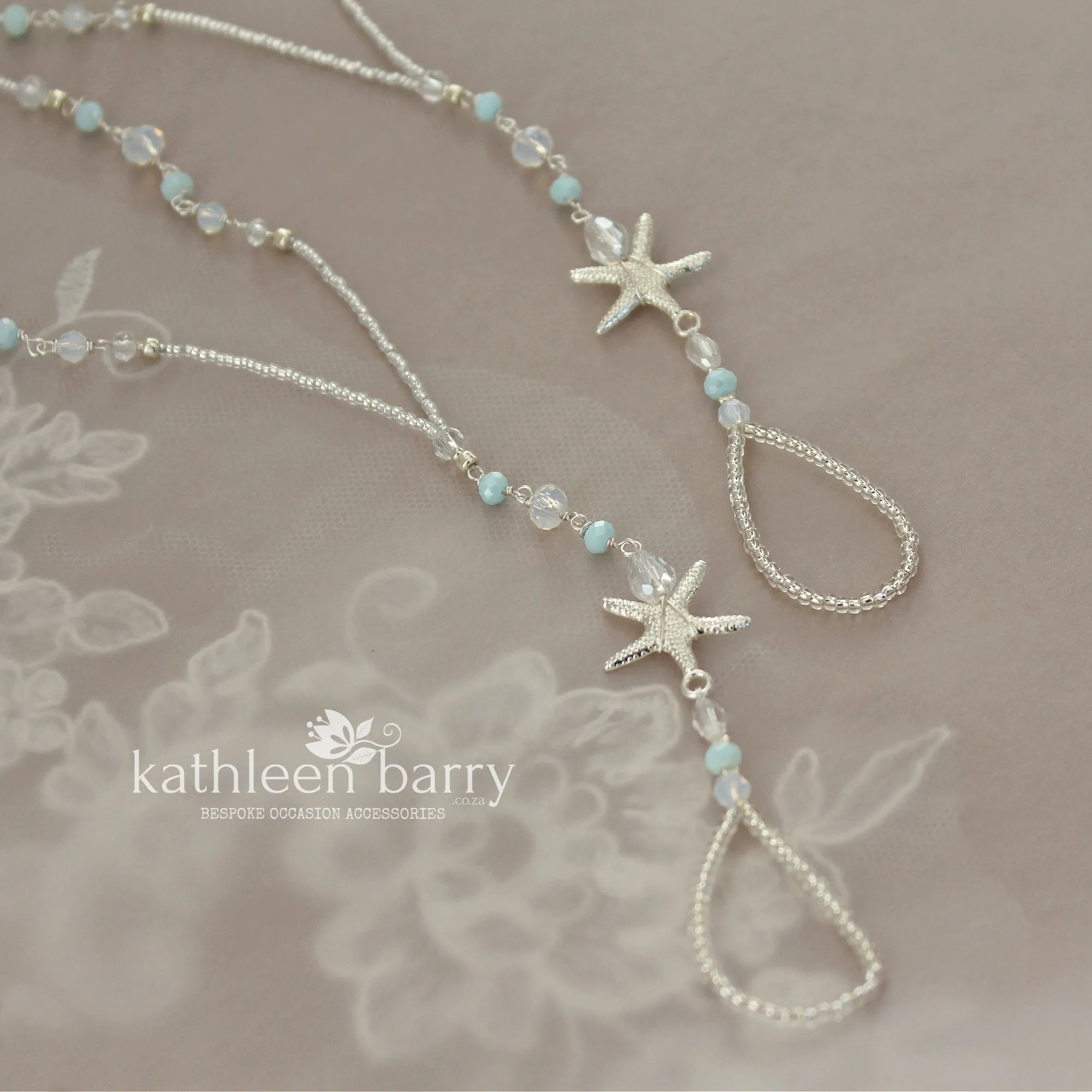 Cherize starfish Barefoot Jewellery Sandals for Brides and bridal party - (Pair) Available in Rose gold, gold or silver