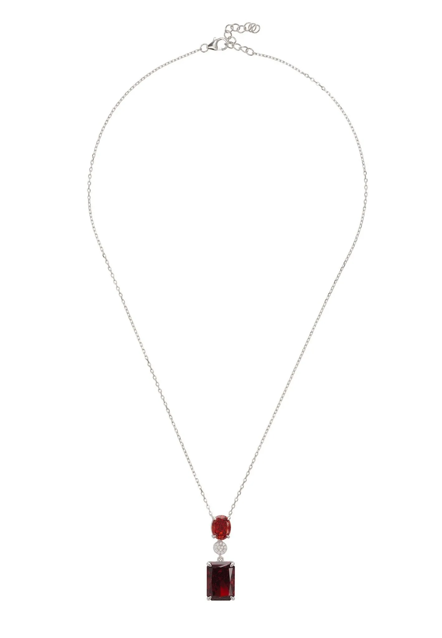 Constance Pendant Necklace Silver Garnet