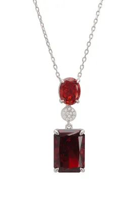 Constance Pendant Necklace Silver Garnet