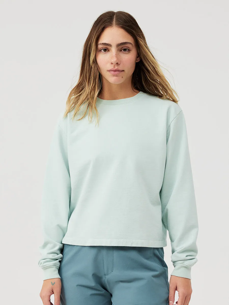 Cotton Terry Cropped Sweatshirt