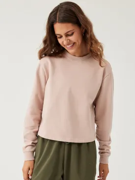 Cotton Terry Cropped Sweatshirt