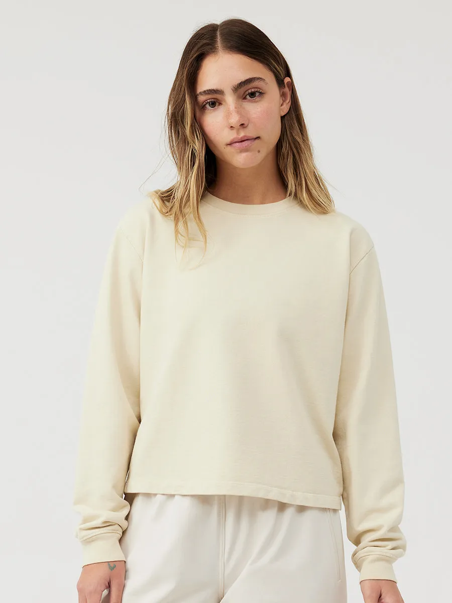 Cotton Terry Cropped Sweatshirt