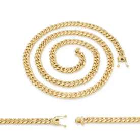 Cuban Link Chain 14K Gold Plated Curb Necklace 30" Stainless Steel Jewelry For Men